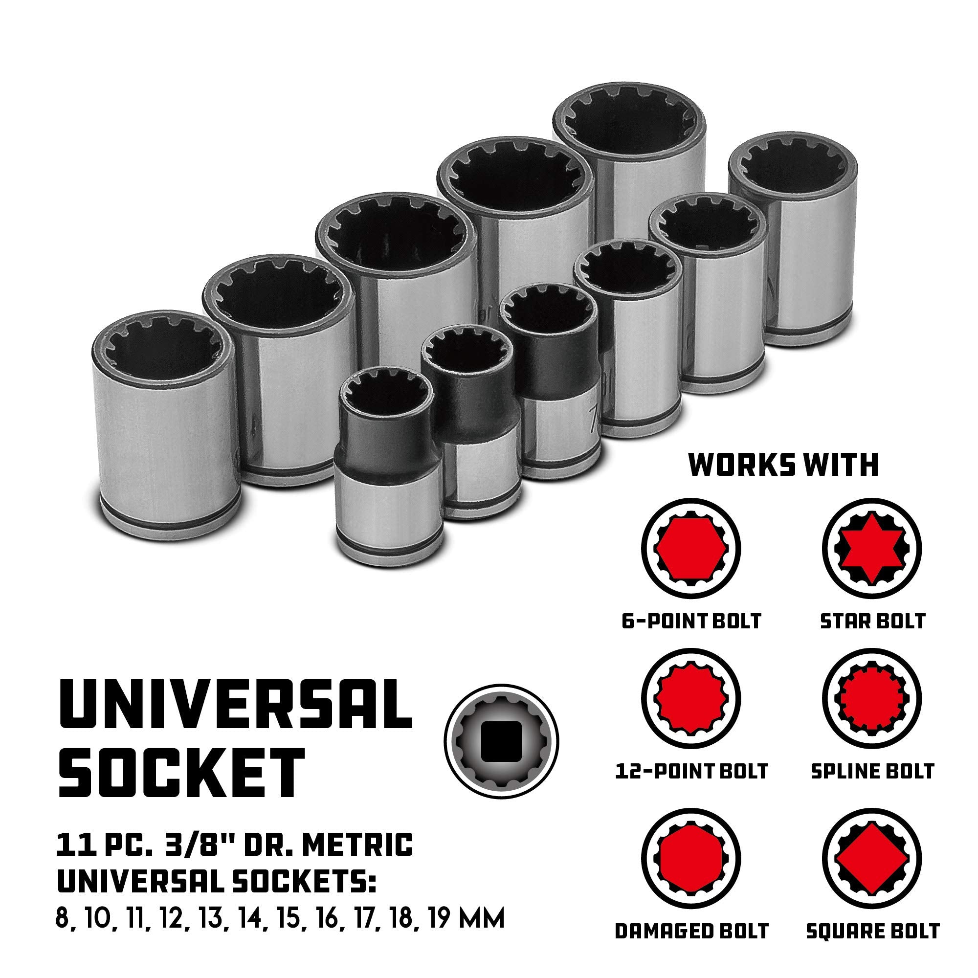 Powerbuilt 81 Piece Socket & Bit Set Special Solutions – Removes Damaged, Tamper-Proof Fasteners – Includes ZEON, Spline, Hex, Star, Security Bits, Bit Adapters & Storage Tray - 642568