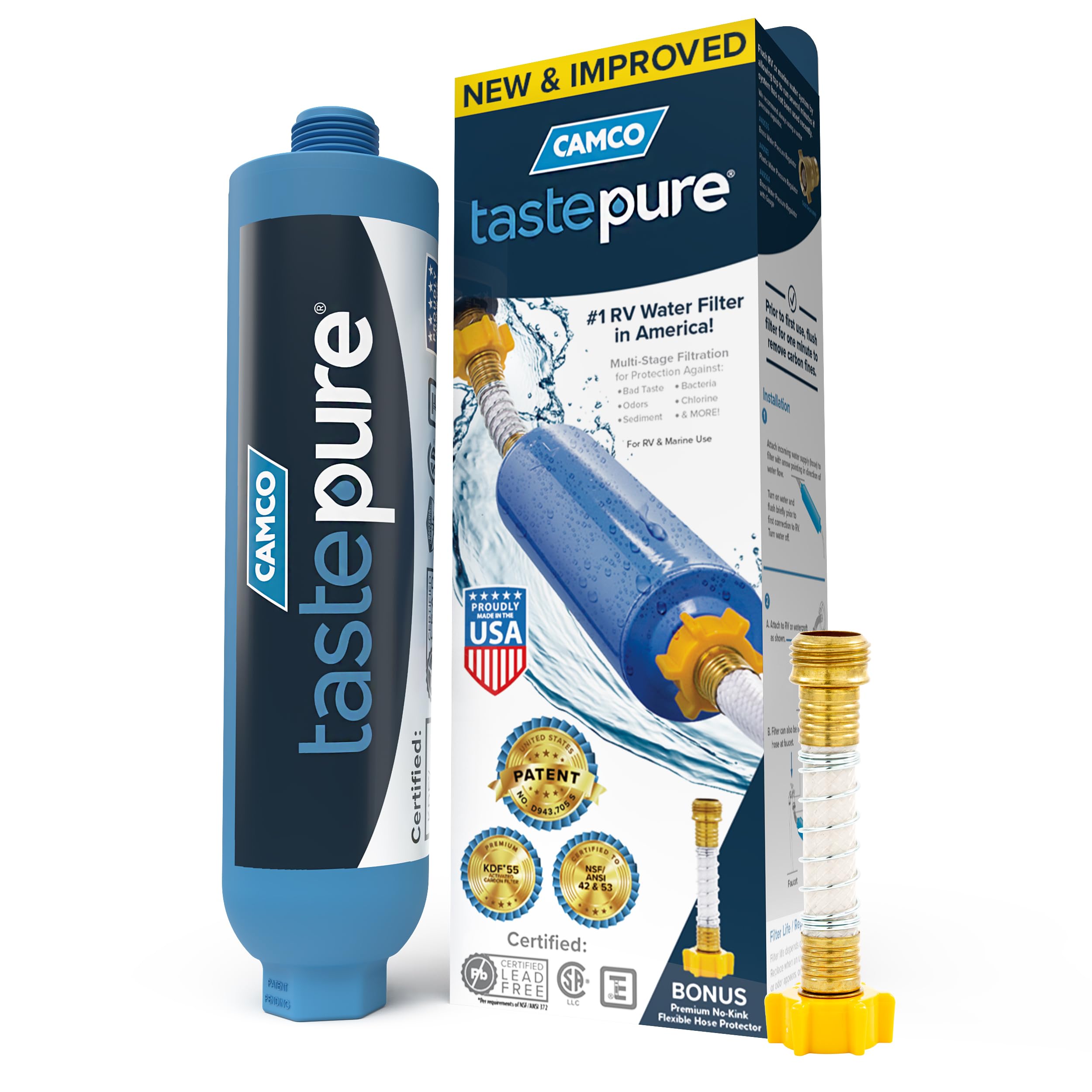 TastePURE Camco 40013 KDF/Carbon Water Filter , Blue