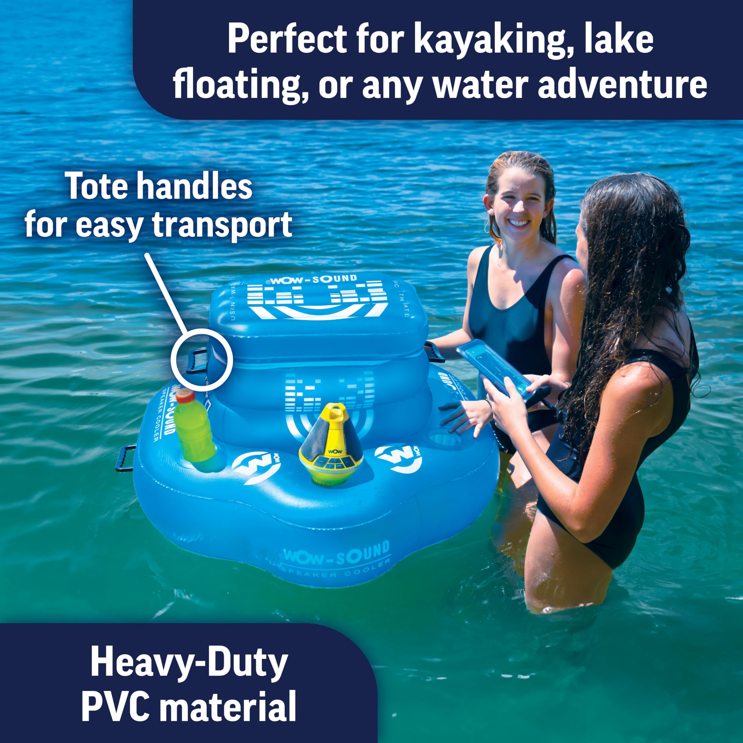 Float Fridge WOW Sports - Inflatable Floating Cooler - Portable Ice Chest For Pool & Beach - 30 Pack Capacity