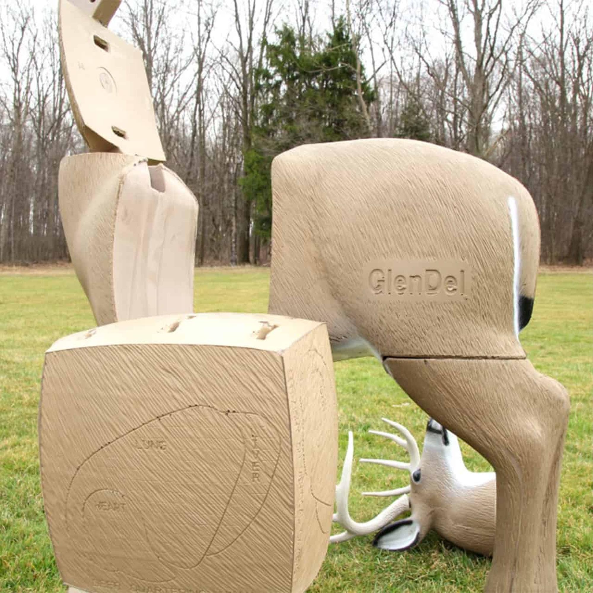 GlenDel Pre-Rut 3D Archery Target with Replaceable Insert Core, Field Logic, Brown