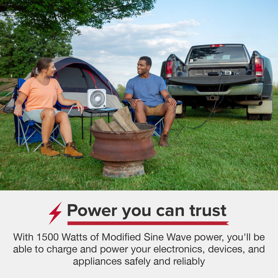 Cobra 1500W PRO Professional Grade Power Inverter, Portable – 1500-Watt Car Charger, 4 Grounded AC Outlets, 2 Fast Charge USB Ports and Remote Controller (CPIALCDG1) Compatible