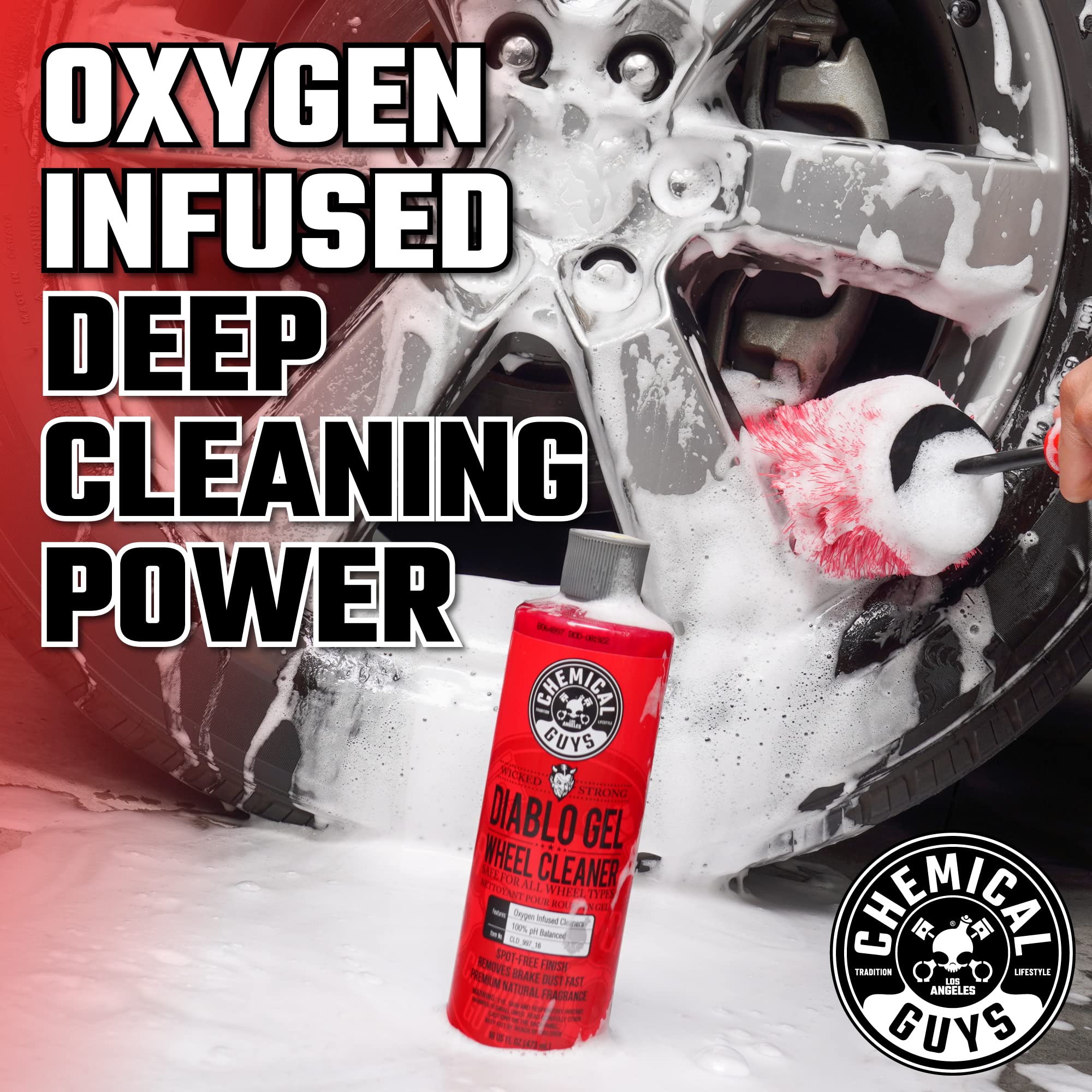 Chemical Guys Diablo Gel CLD_997 Oxygen Infused Foam Wheel and Rim Cleaner, Concentrated (Safe on All Wheel & Rim Finishes), for Cars, Trucks, SUVs, Motorcycles, RVs & More 128 fl oz (1 Gallon)