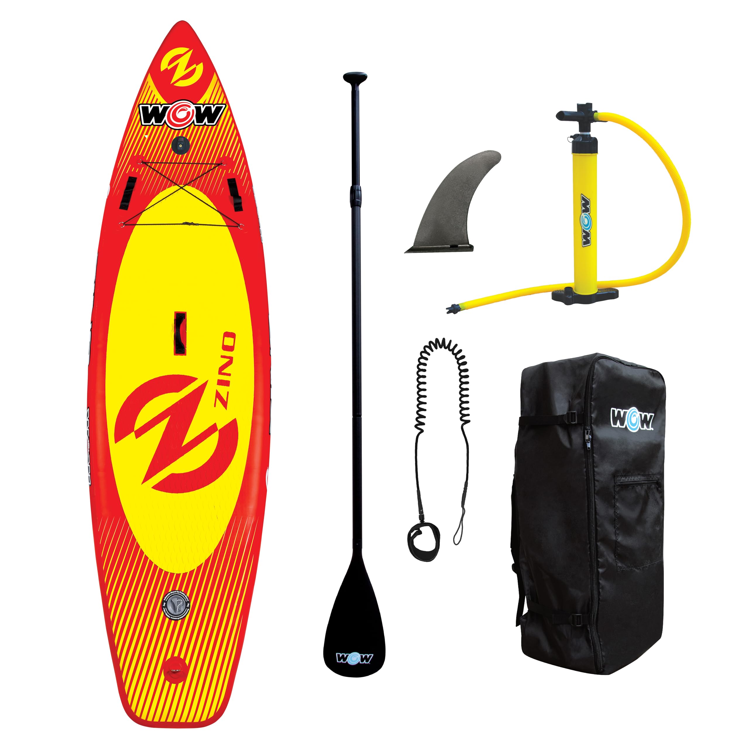 Zino Paddleboard - WOW Sports - Inflatable Paddleboard with Pump & Carrying Case - Perfect Lake Accessory
