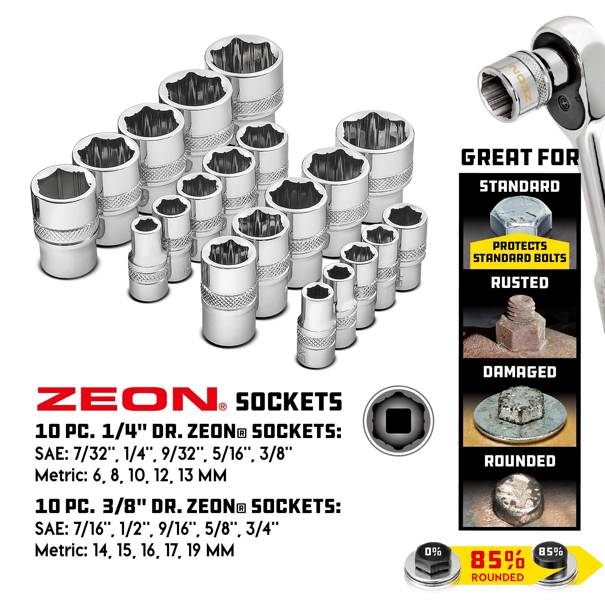 Powerbuilt 81 Piece Socket & Bit Set Special Solutions – Removes Damaged, Tamper-Proof Fasteners – Includes ZEON, Spline, Hex, Star, Security Bits, Bit Adapters & Storage Tray - 642568