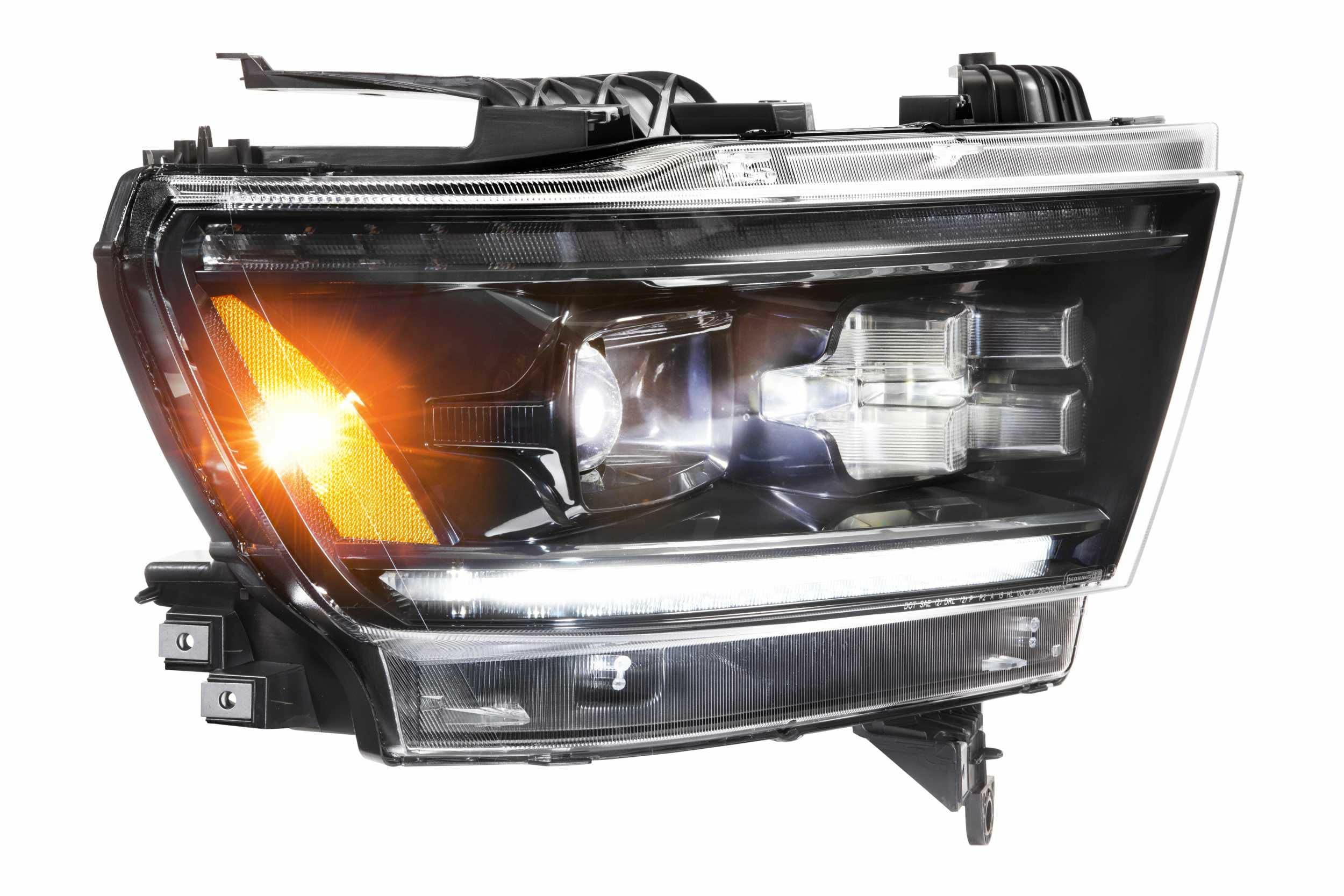 Morimoto LED XB Headlight Housing Upgrade, Fits 2019+ Dodge Ram 1500, Plug and Play Replacement, DOT Approved LED Assembly with Switchback Sequential Turn Signals & UV Coated Lens (1x LF523-ASM)
