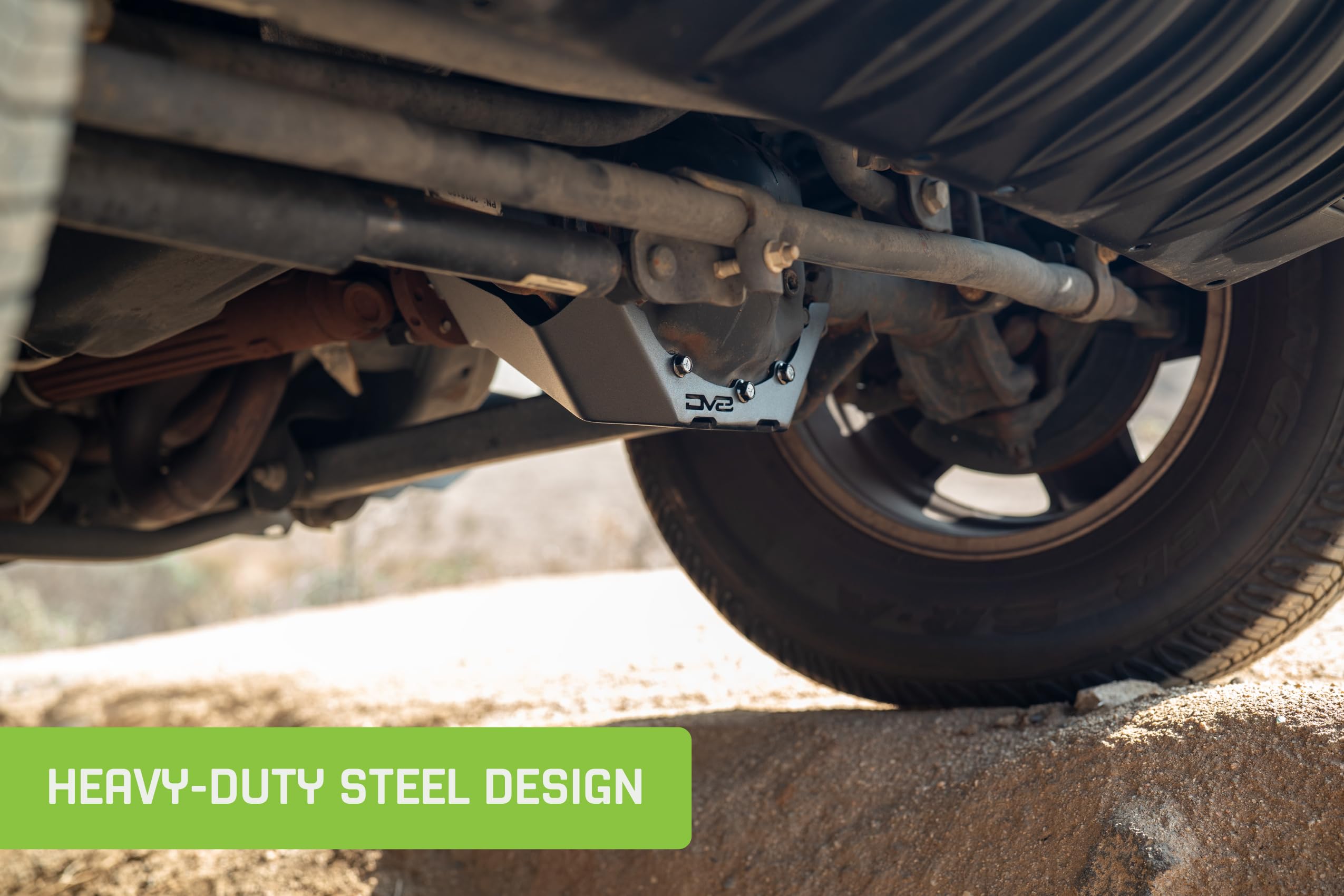 Front Differential Skid Plate DV8 Offroad for 2007-2018 Jeep Wrangler JK with Dana 30 Front Axle | Pinion Skid to Prevent Getting Hung Up on Rocks & Uneven Terrain | Durable Steel Design | Powder Coat