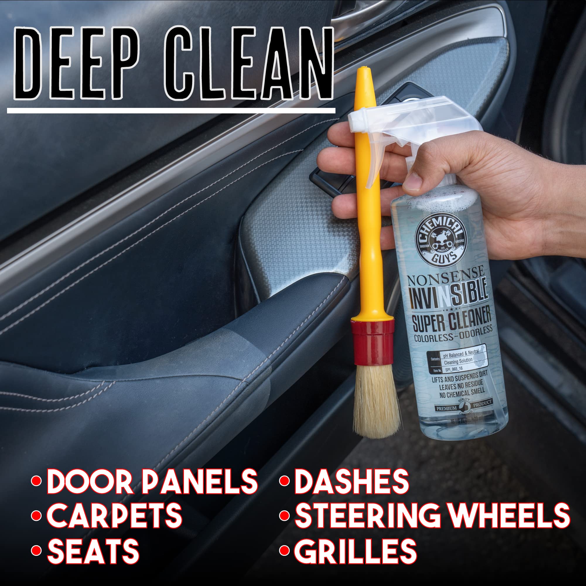 Chemical Guys Nonsense, Cleaner Odorless For Car Interior and Exterior All Purpose Cleaning Spray for Vinyl, Rubber, Plastic, Carpet, Upholstery, and Engine Bays Foaming Deep Cleaning Formula 16 oz