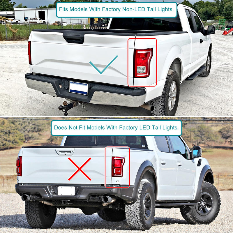 Factory Style Halogen Tail Lights SPEC-D TUNING Compatible with 2015-2017 Ford F150 F-150 Truck, Left+Right Assembly
