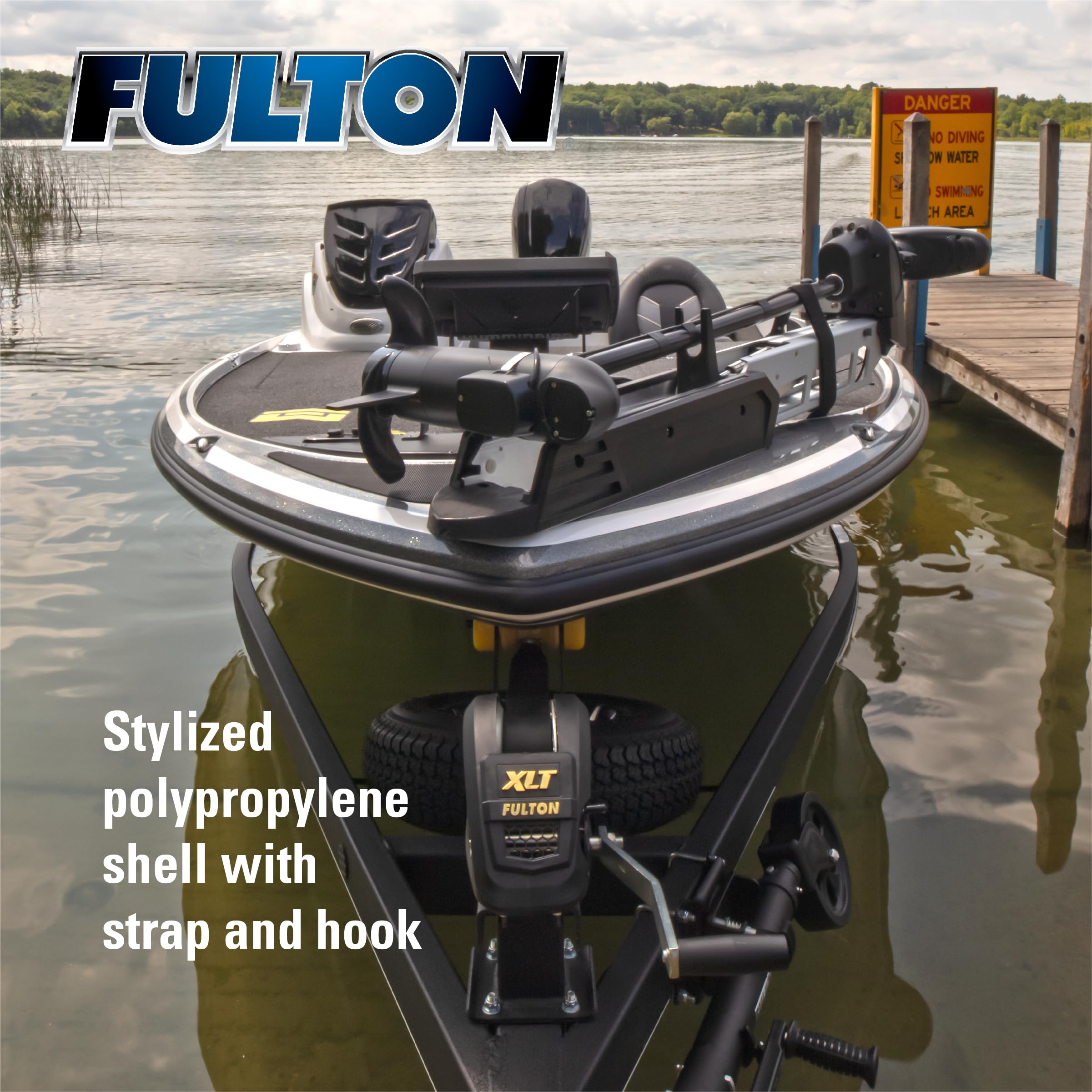 Fulton XLT 142311 Marine Trailer Winch, Single-Speed, 1,500 lbs. Capacity, 20 Foot Strap, 8 Inch Handle, Black Cover