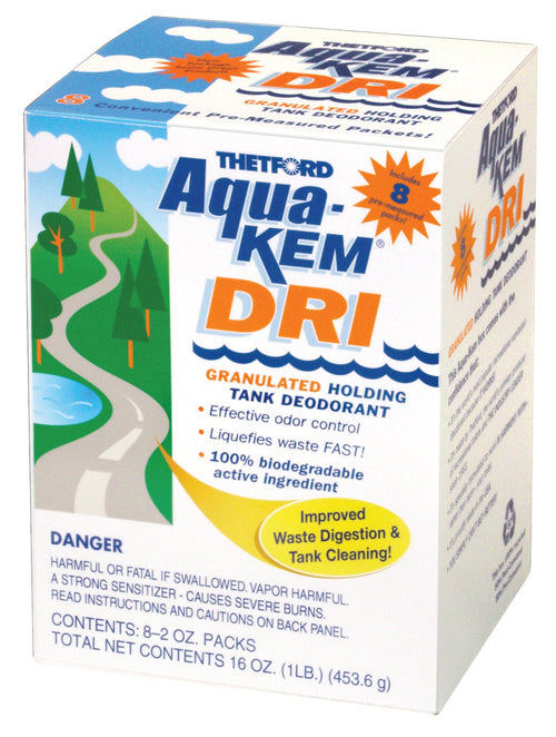 Aqua-Kem DRI Holding Tank Treatment - Waste Digester / Deodorant / Detergent - 8 x 2 oz. packets - Thetford 20720