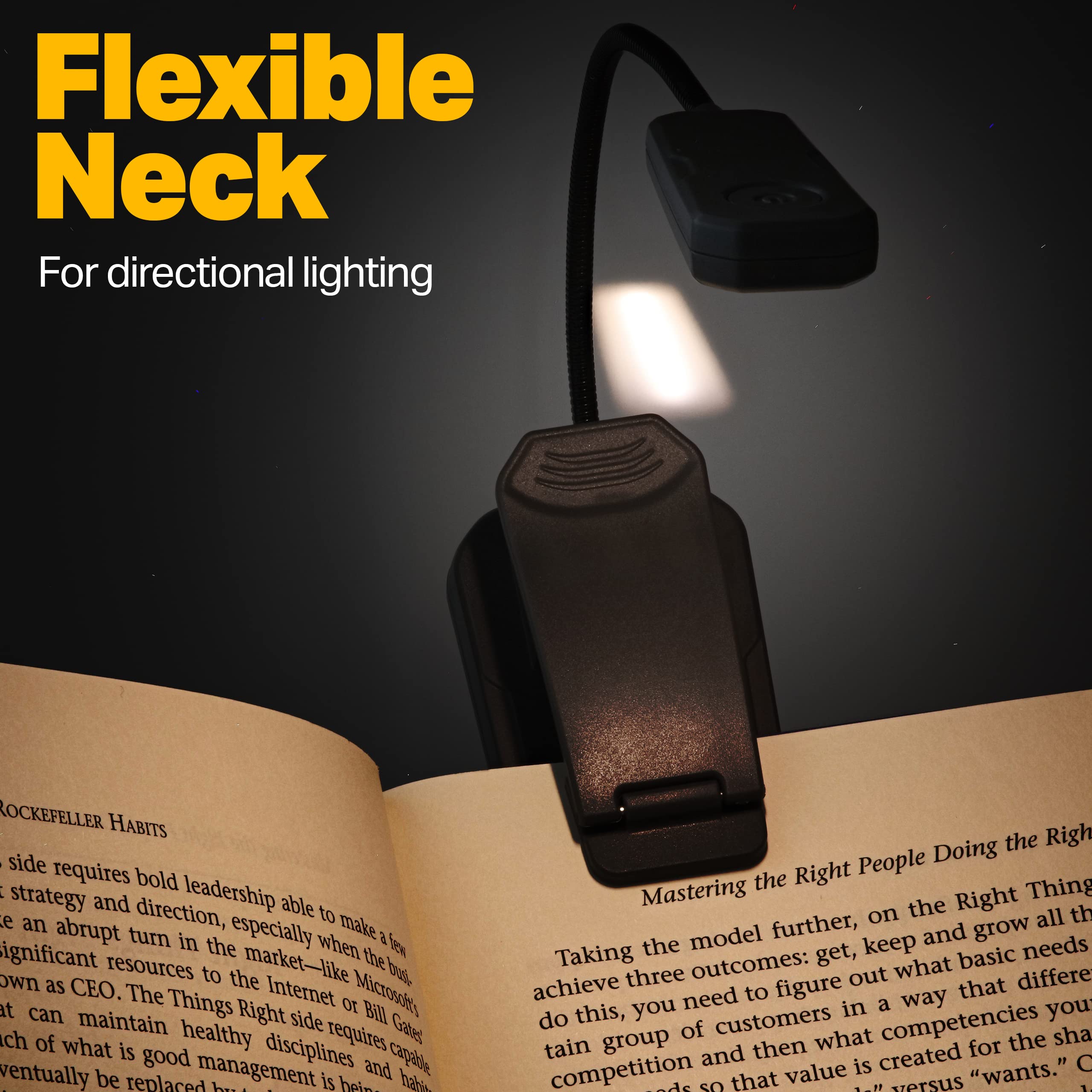 Rechargeable LUXPRO LP178 Warm 6 LED Lightweight Book Light with Convenient Padded Clip