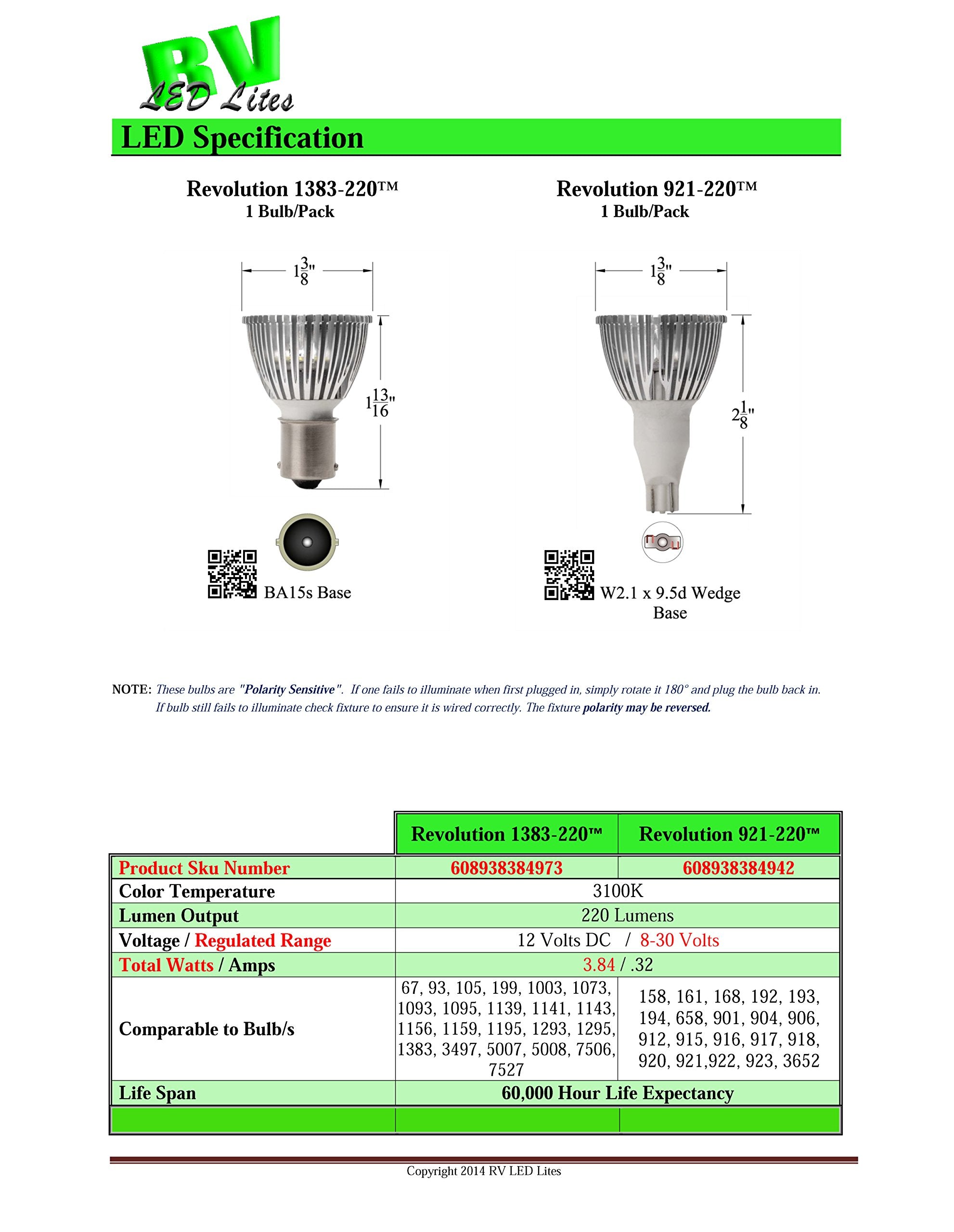 921-230 Starlights Wedge Based, 12 Volt Flood LED Replacement Bulb