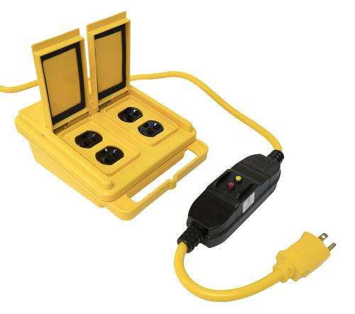 2845 Southwire 28458802 Shock Shield GFCI Outlet Box; Safety Yellow
