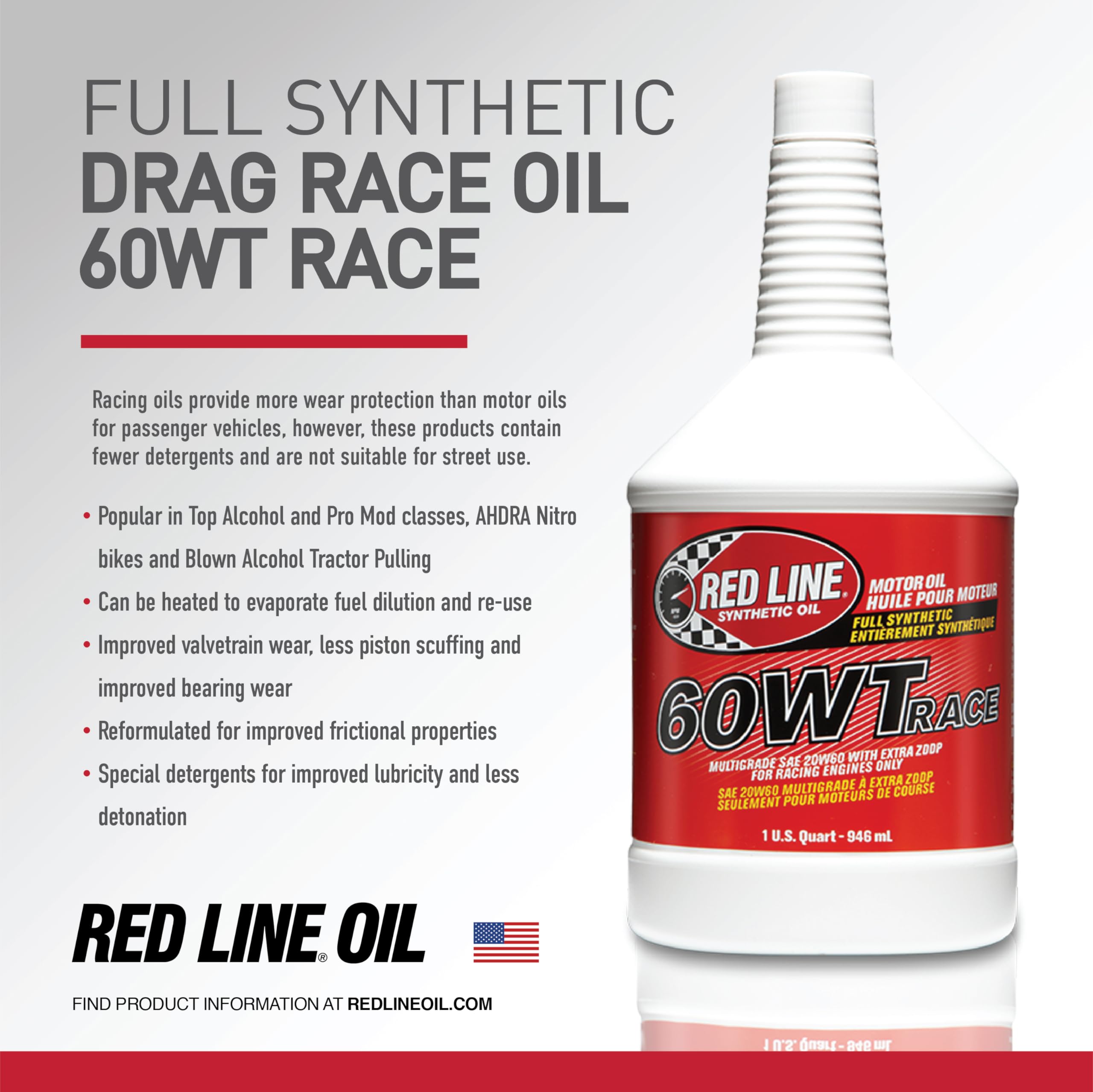 60WT Red Line Racing Oil Synthetic - Quart