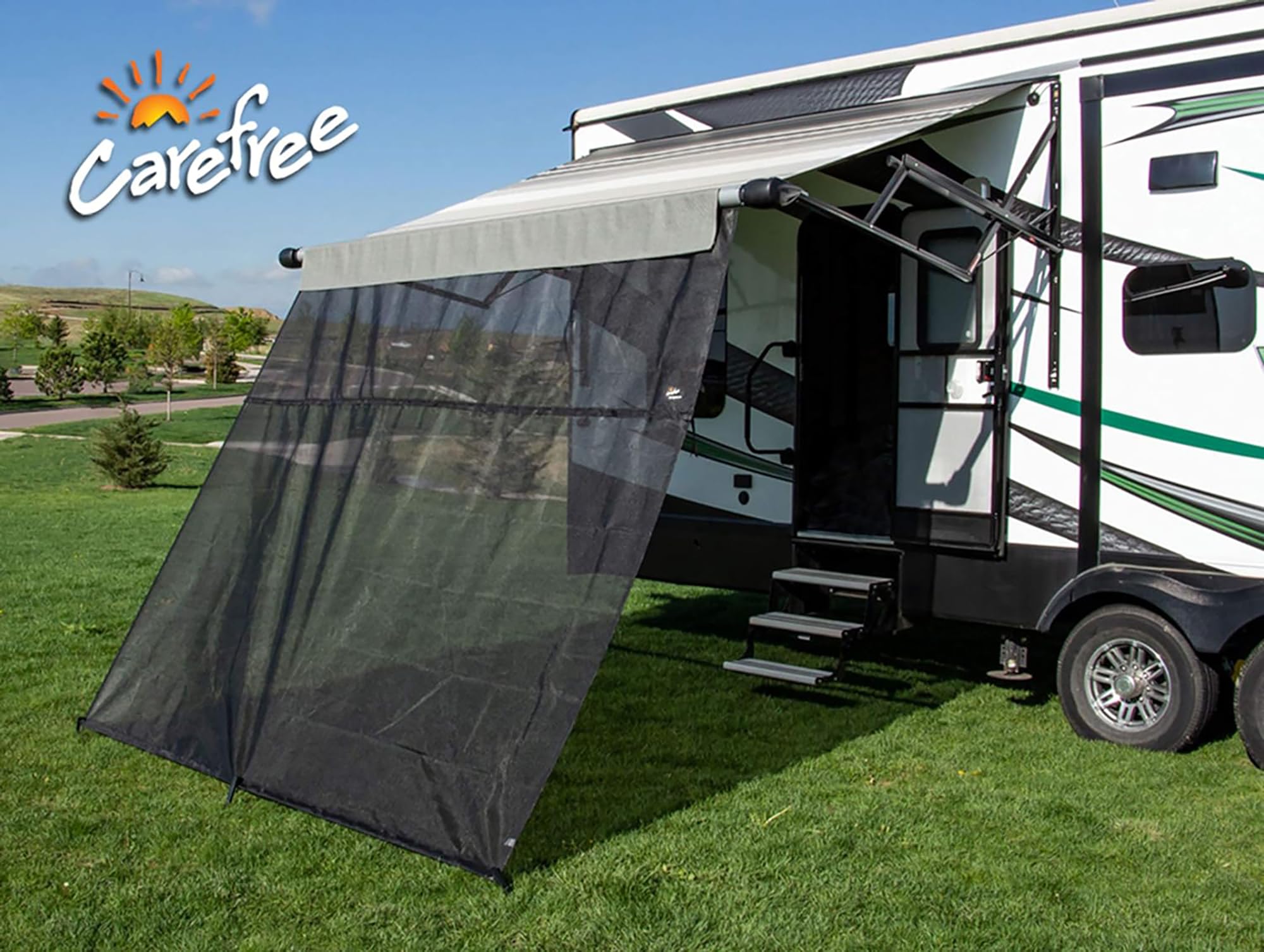 10' x 9' Drop RV Awning CAREFREE EZ ZipBlocker Black 701009ACD