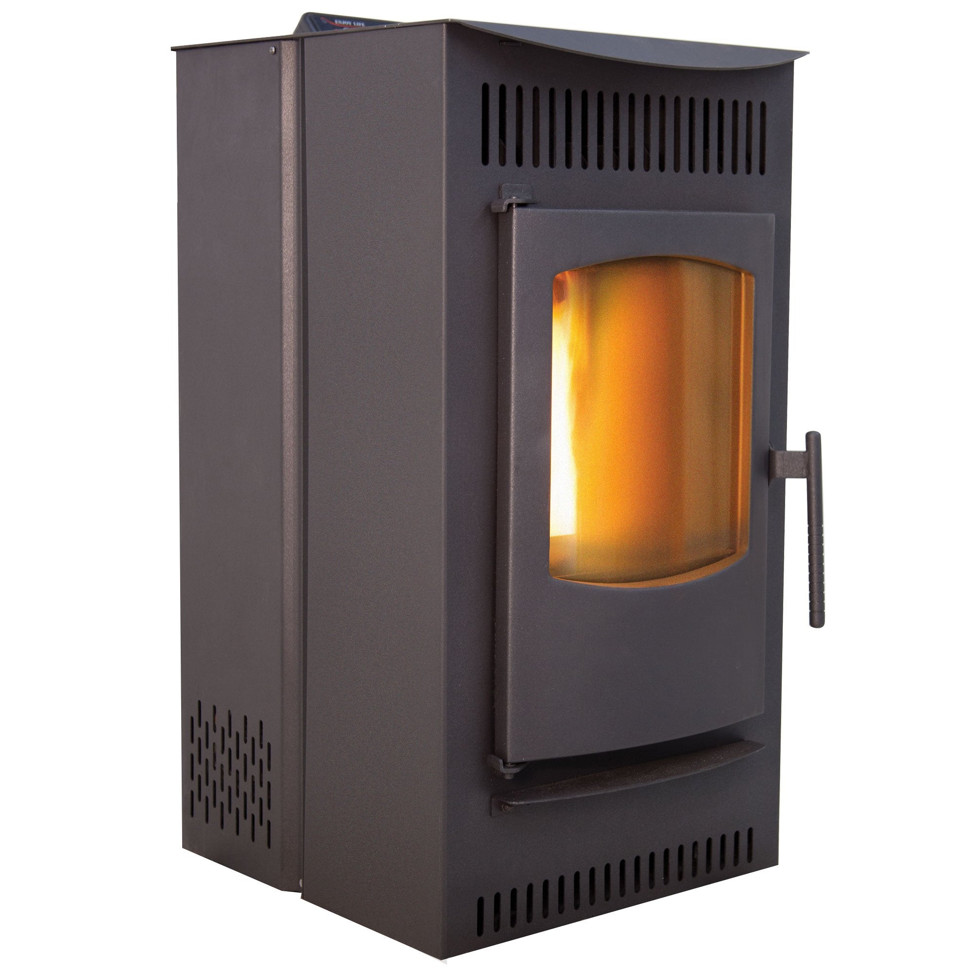 Castle Serenity Pellet Stove 41278, 1,500 square ft. Heating Capability, Smart Controller Features Manual, Weekly, Thermostat and Eco Operating Modes, 40lb Hopper Capacity, Easy Clean Design, Black