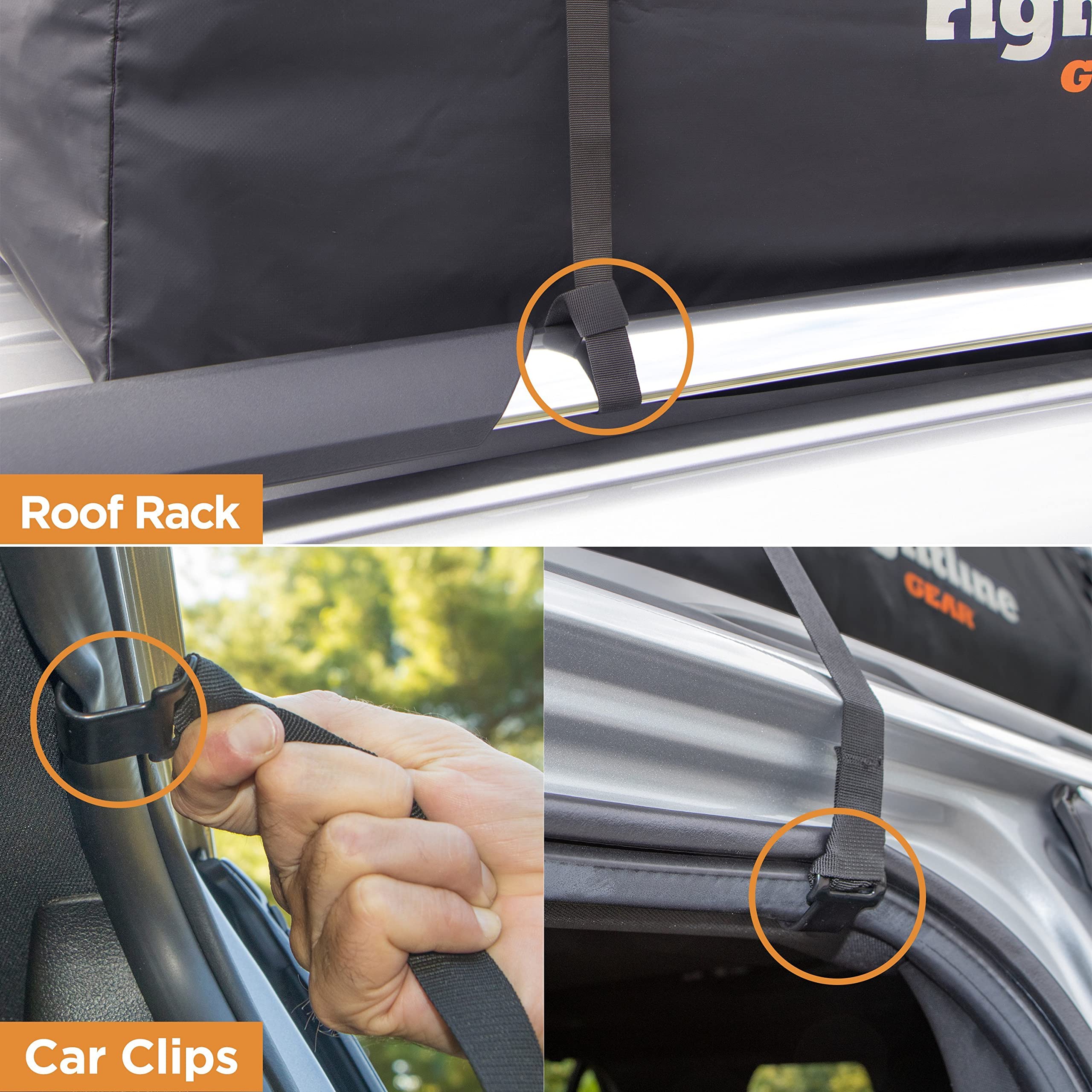 Rightline Gear Rooftop Cargo Carrier Range 3 Weatherproof for Top of Vehicle, Attaches With or Without Roof Rack, 18 Cubic Feet, Black
