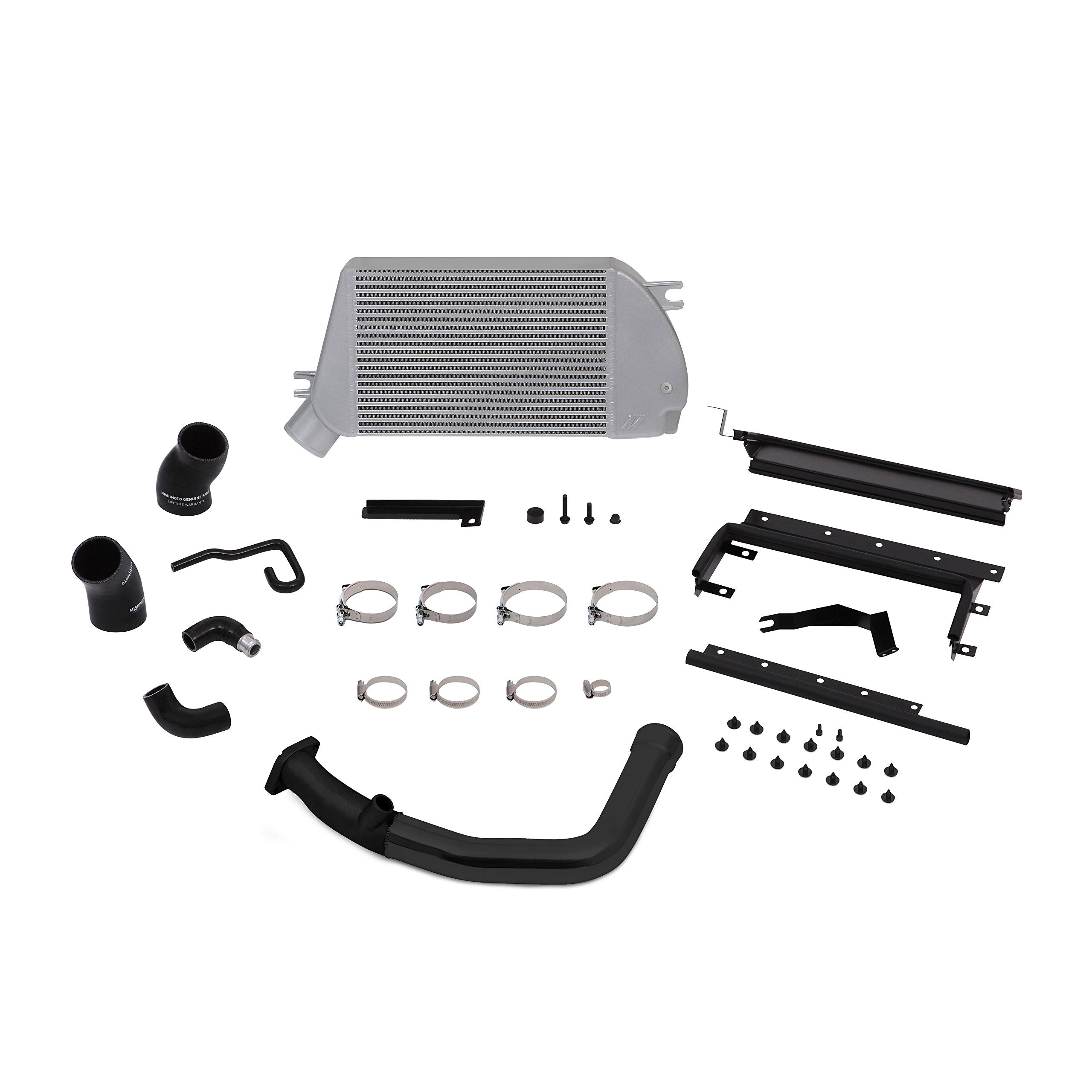 Mishimoto Top-Mount Intercooler Kit MMTMIC-WRX-15BSL Compatible With Subaru WRX 2015-2018 Silver Cooler, Black Hoses