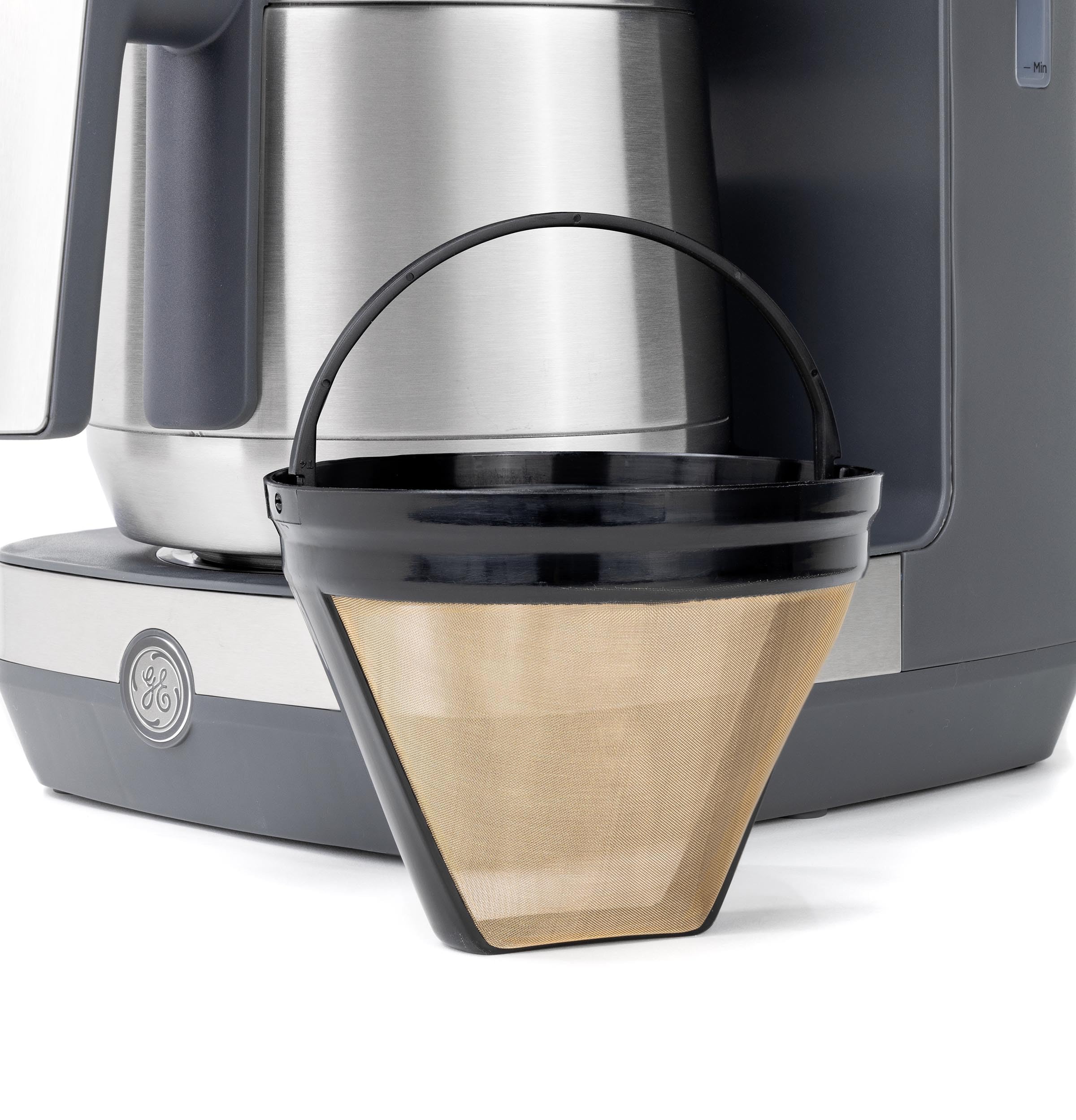 Drip Coffee Maker GE With Timer | 10-Cup Thermal Carafe Coffee Pot Keeps Coffee Warm for 2 Hours | Adjustable Brew Strength | Wide Shower Head for Maximum Flavor | Kitchen Essentials | Stainless Steel