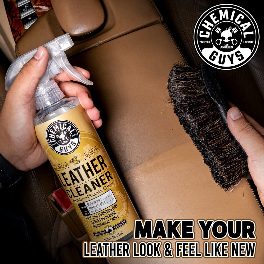 Chemical Guys Colorless and Odorless SPI_208 Leather Cleaner for Car Interiors, Furniture, Apparel, Boots, and More (Works on Natural, Synthetic, Pleather, Faux Leather and More), 128 fl oz (1 Gal)