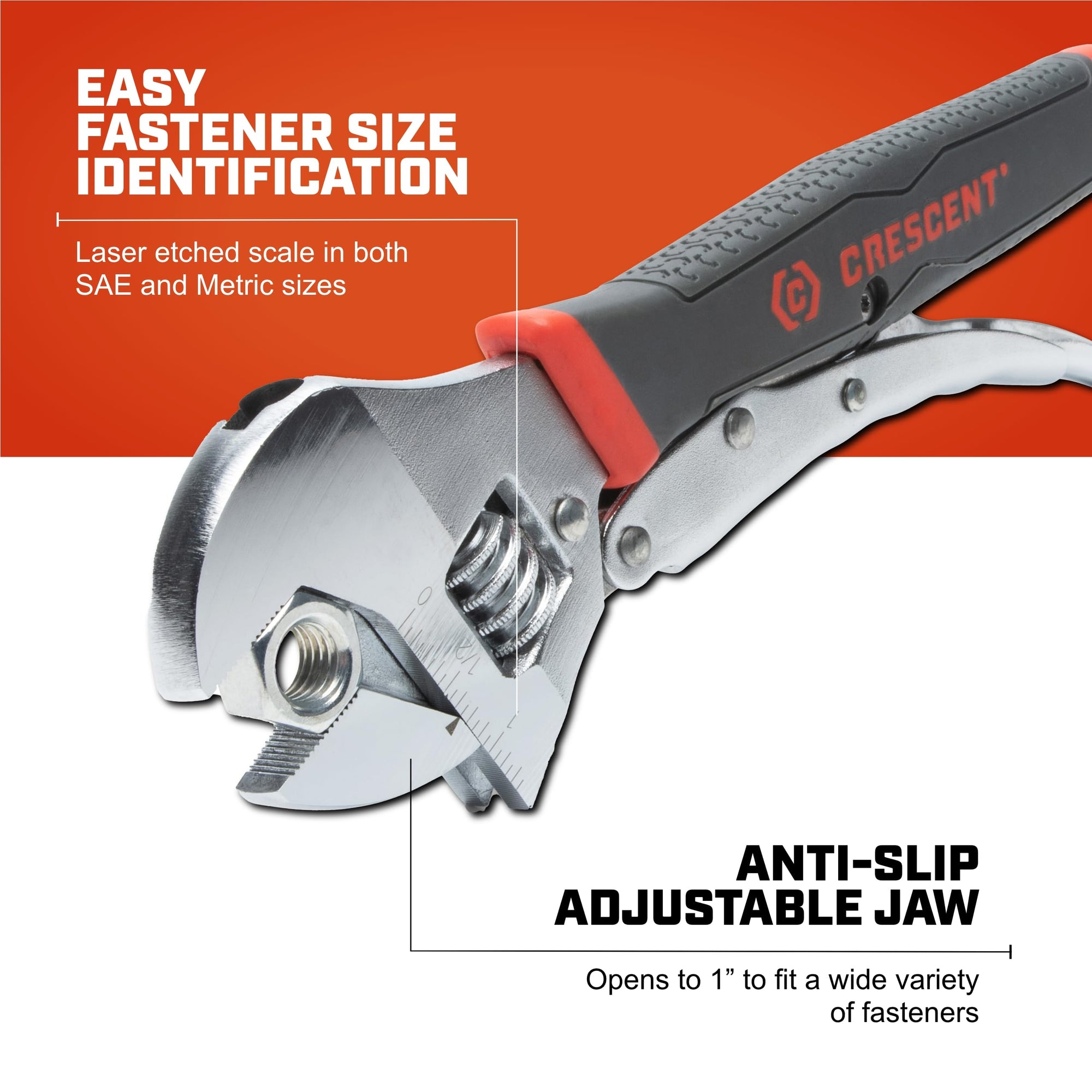 10" Crescent Locking Adjustable Dual Material Wrench - ACL10VS