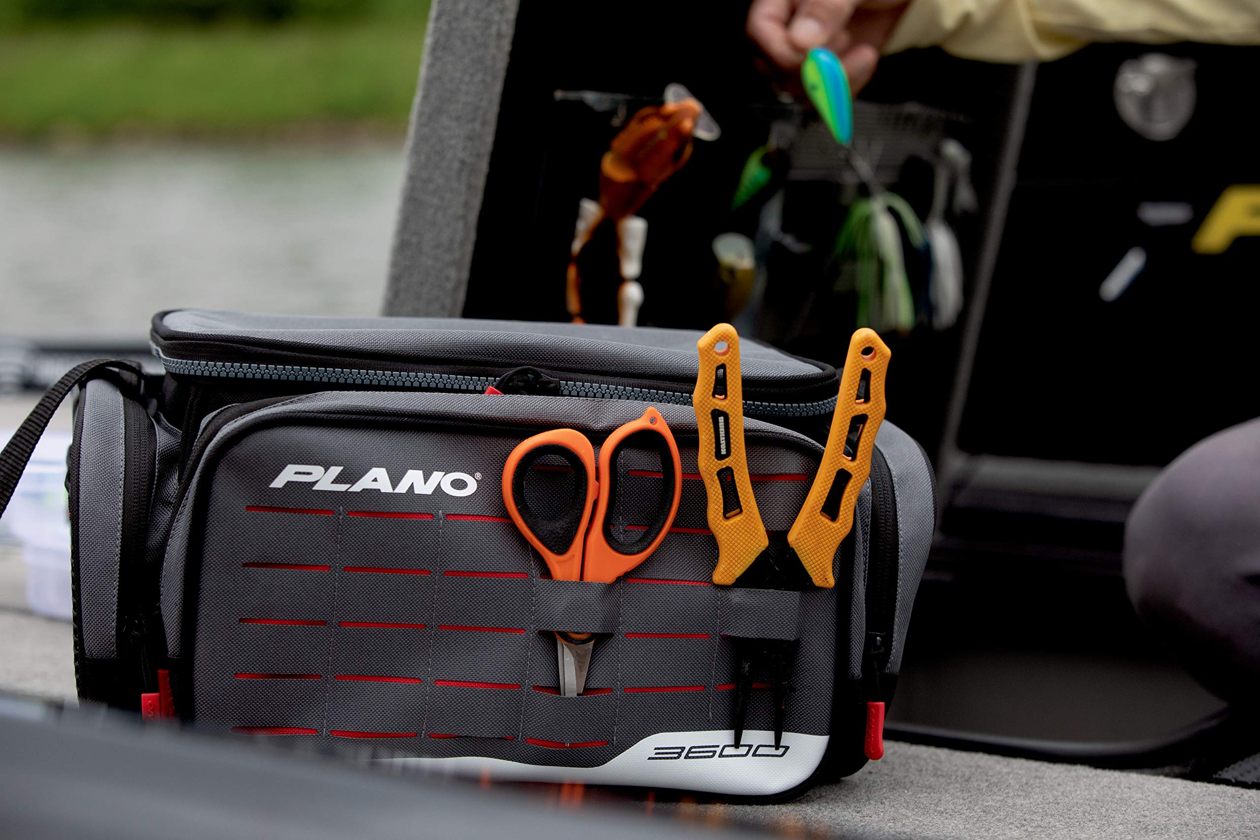 Plano 3600 Weekend Series Tackle Case, Medium, Gray Fabric, Includes 2 Stowaway Utility Storage Boxes for Fishing Baits & Lures, Premium Soft Fishing Storage