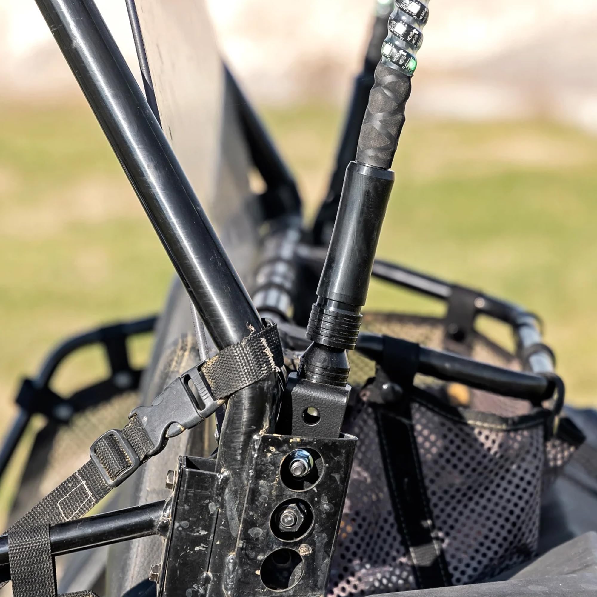 Rough Country LED Whip Light Mounting Brackets for RZR Polaris 170 EFI (2009-2021) - Set of 2, Laser Cut Steel, Bed Mount Bracket