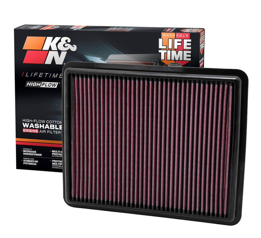 High-Flow K&N Original Lifetime Engine Air Filter: Increase Power: Premium, Washable: Compatible with 2009-2017 Hyundia/KIA: (See Product Description for Select Models), 33-2448