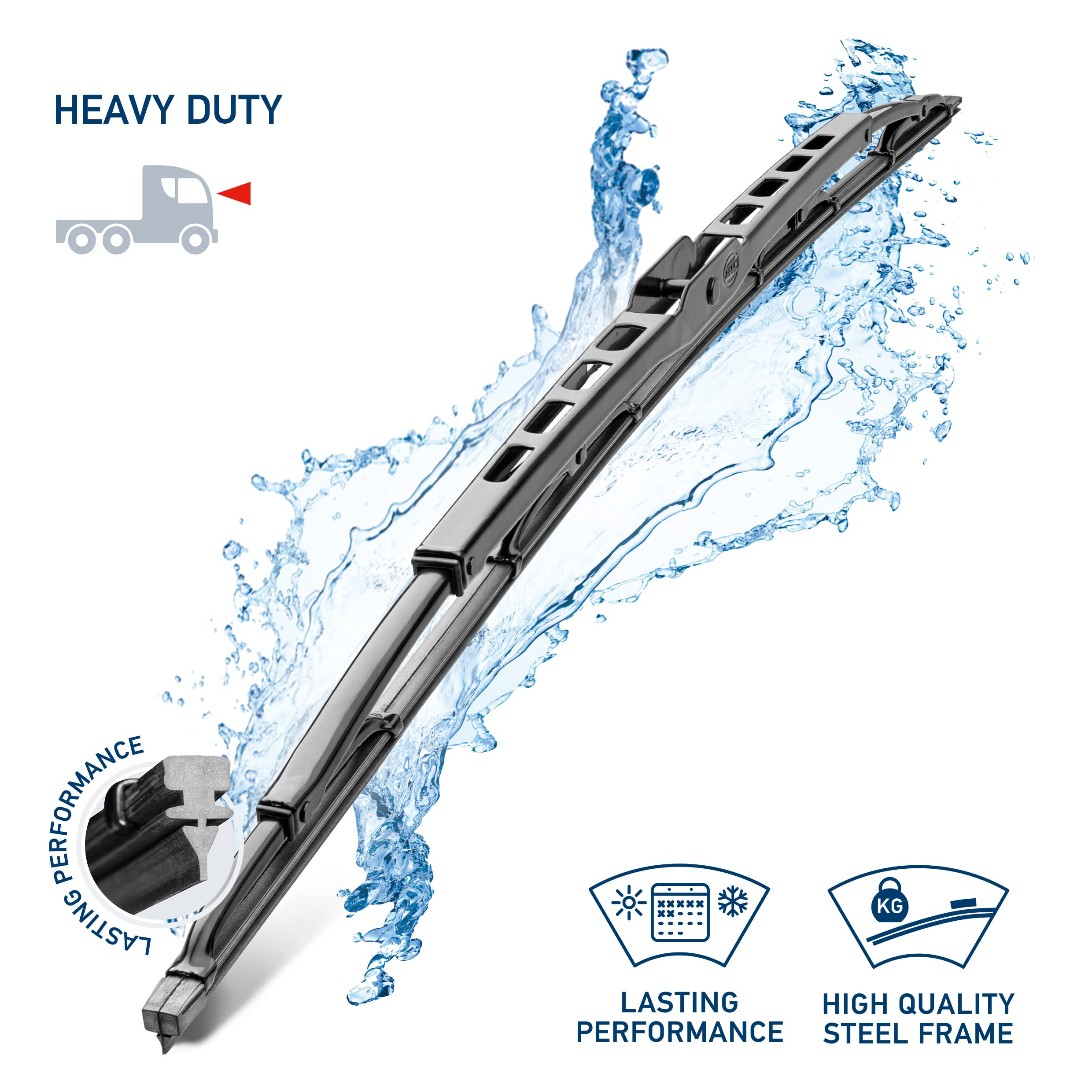 32 Inch Hella OE Quality All Seasons Graphite-Coated Rubber Heavy Duty Wiper Blade (Single Blade) / 191398321