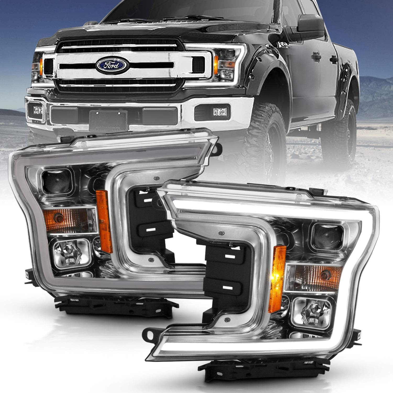 Usa Anzo 111468 Projector Headlamps Fits Ford F-150