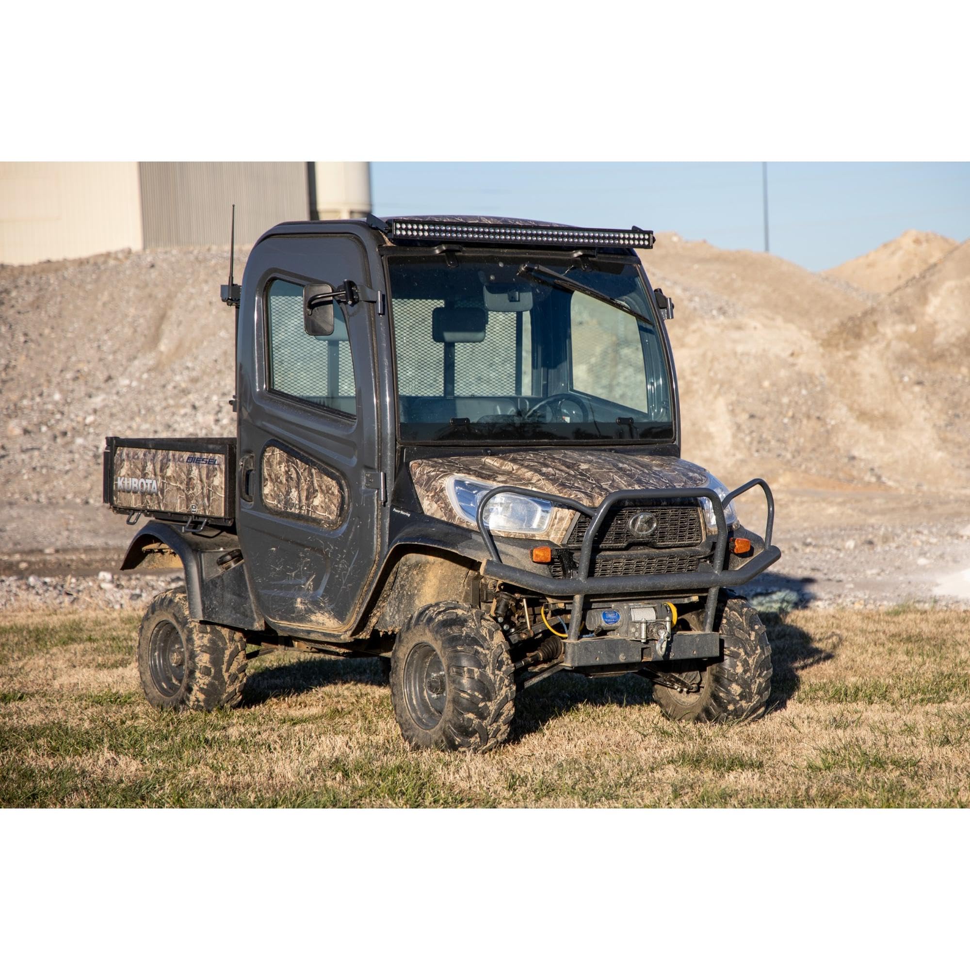 50" Rough Country Single Row LED Light Bar Kit for Kubota RTV-X900/RTV-X1100-50-in Black Series LED Bar, White DRL