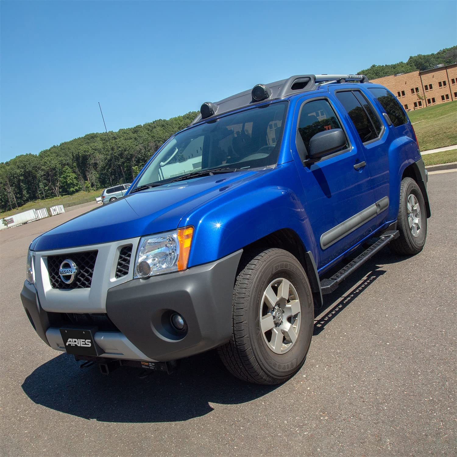 Black Steel ARIES Rocker Step Guard Running Boards, Select Nissan Xterra