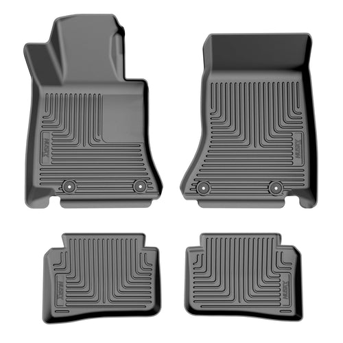 Weatherbeater Husky Liners Floor Mats | Fits 2022-2025 Mercedes-Benz C300 | Front & Rear, 3-pc Black - 96121