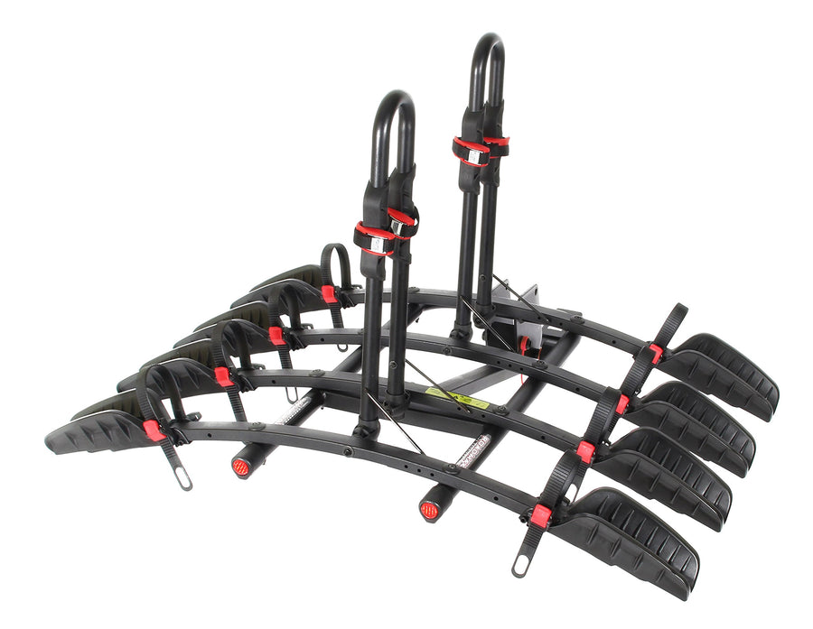 Trimax RMBR4 - Hitch Mount Tray Road-MAX - 4 Bike Rack Hitch Mount for SUV, Truck, Van - Foldable, Locking Arms, 2" Receiver - 1 Rack