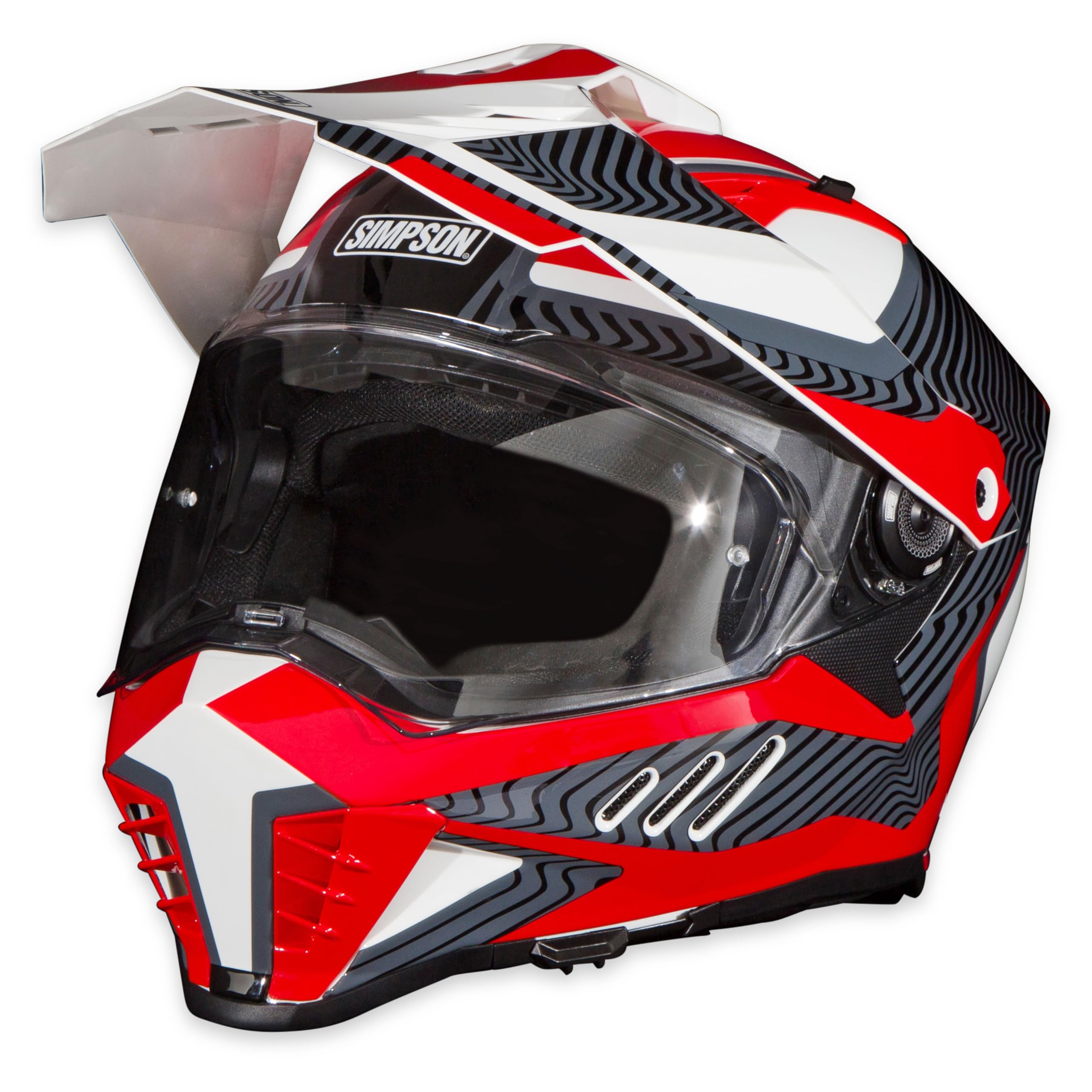Mojave Red Simpson Xcursion Bandit Motorcycle Helmet - XL | Off Road Dirt Bike UTV Motocross ATV | Full Face | Removable Peak | Clear Pinlock Anti-Fog Visor Shield | DOT ECE Certified (XBMWRGXL)