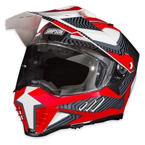 Mojave Red Simpson Xcursion Bandit Motorcycle Helmet - XS | Off Road Dirt Bike UTV Motocross ATV | Full Face | Removable Peak | Clear Pinlock Anti-Fog Visor Shield | DOT ECE Certified (XBMWRGXS)