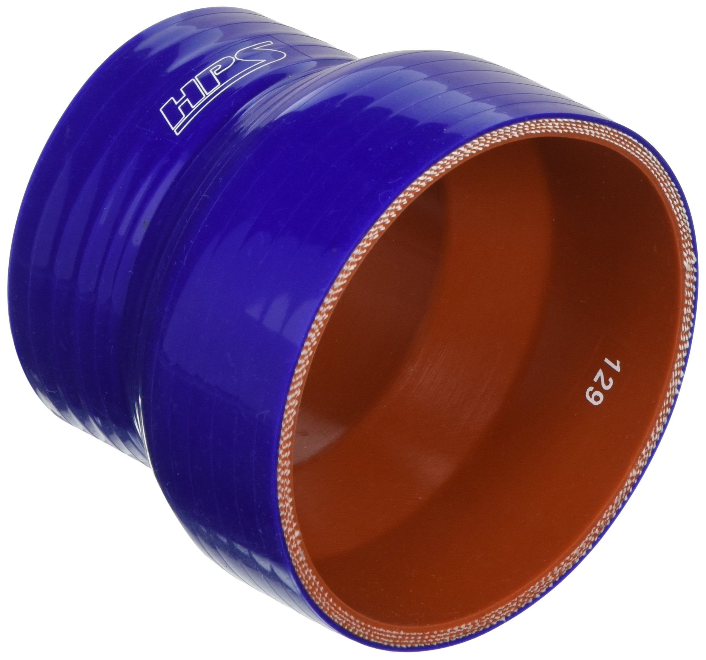 HPS Silicone HTSR-275-350-BLUE High Temperature 4-ply Reinforced Reducer Coupler Hose, 50 PSI Maximum Pressure, 3" Length, 2-3/4" > 3-1/2" ID, Blue