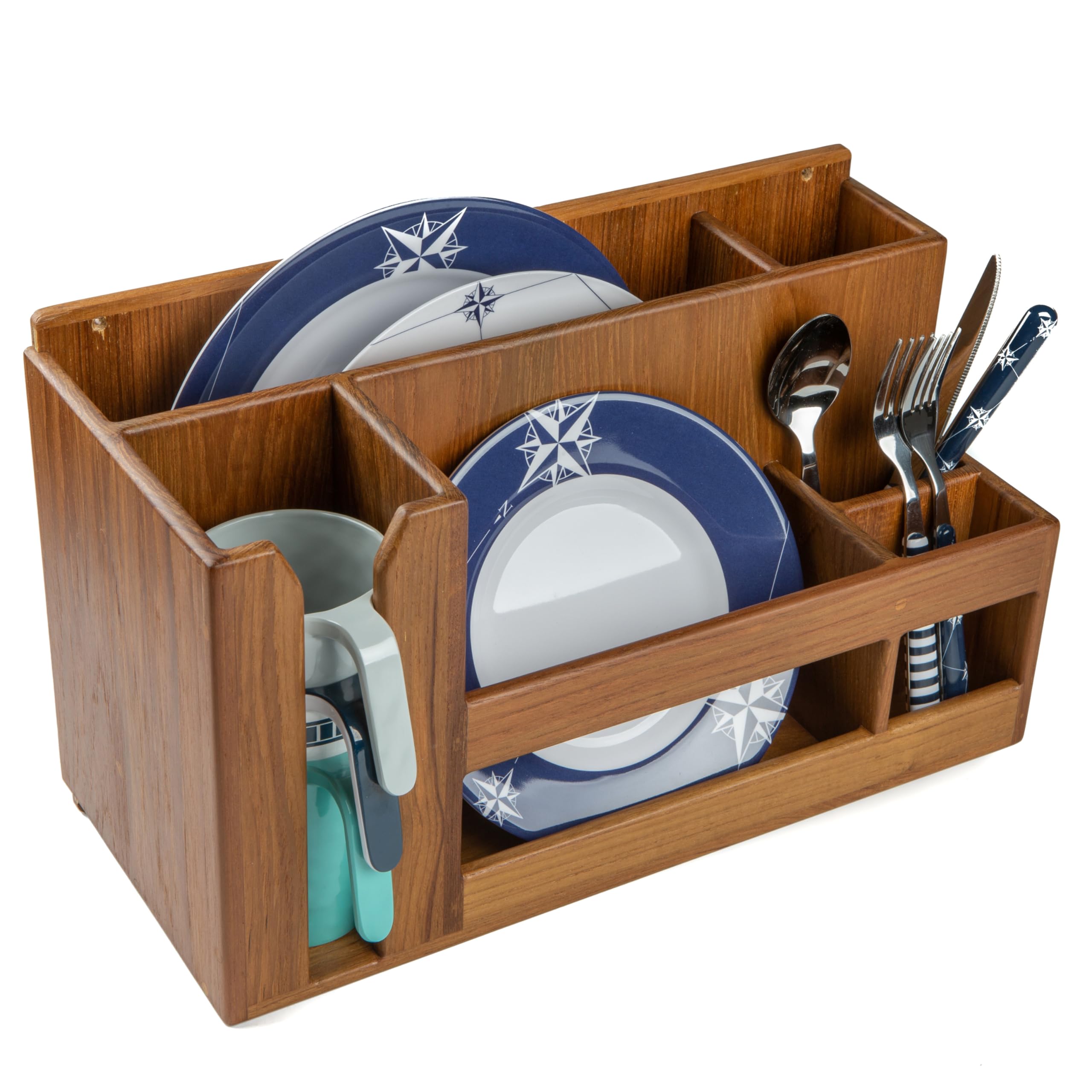 Teak Whitecap Dish/Cup/Utensil Holder 62404