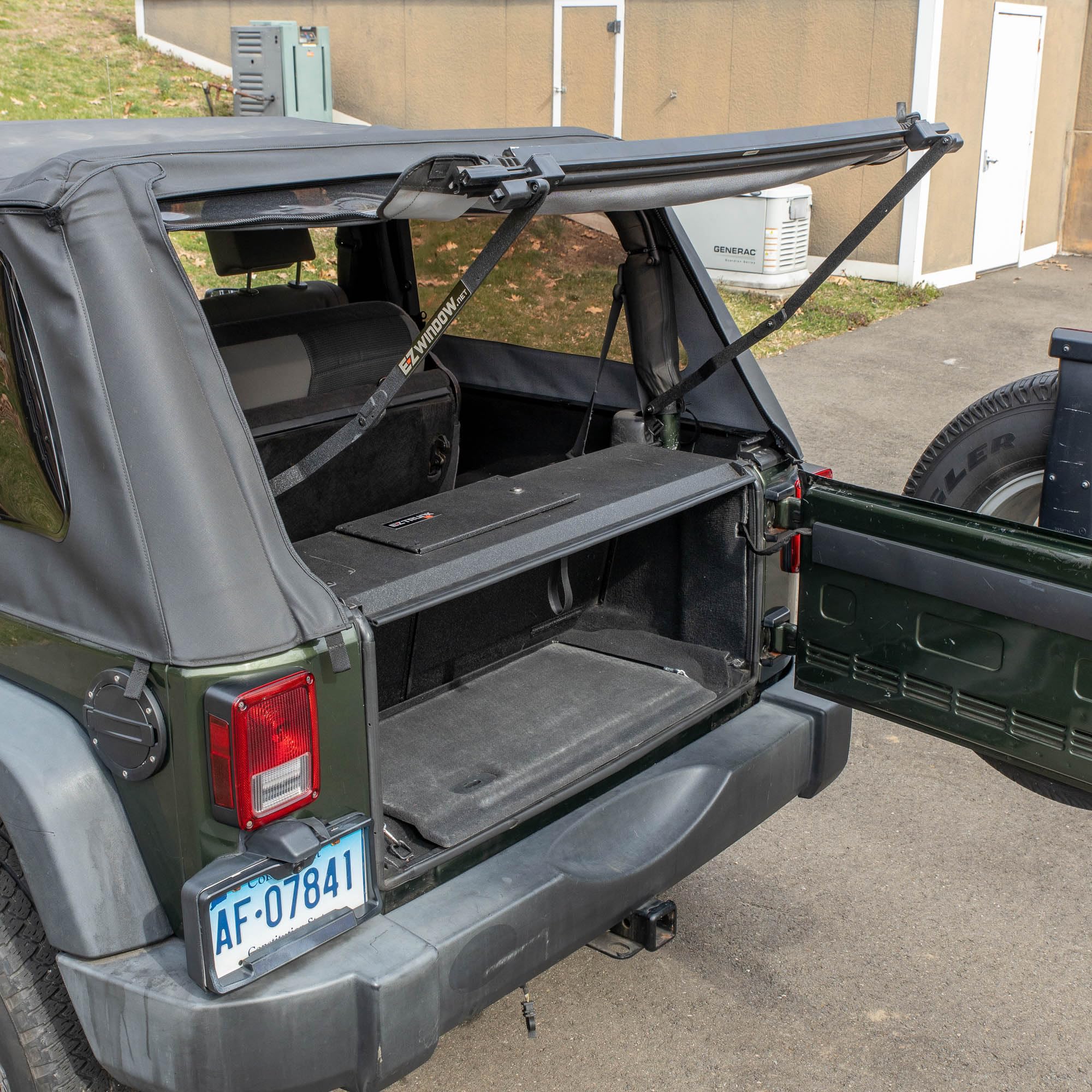 Folding Security Trunk/Storage Box EZTrunk for JK 2007-2010 (2&4 Door) by EZ4X4 Patented & Patent Pending