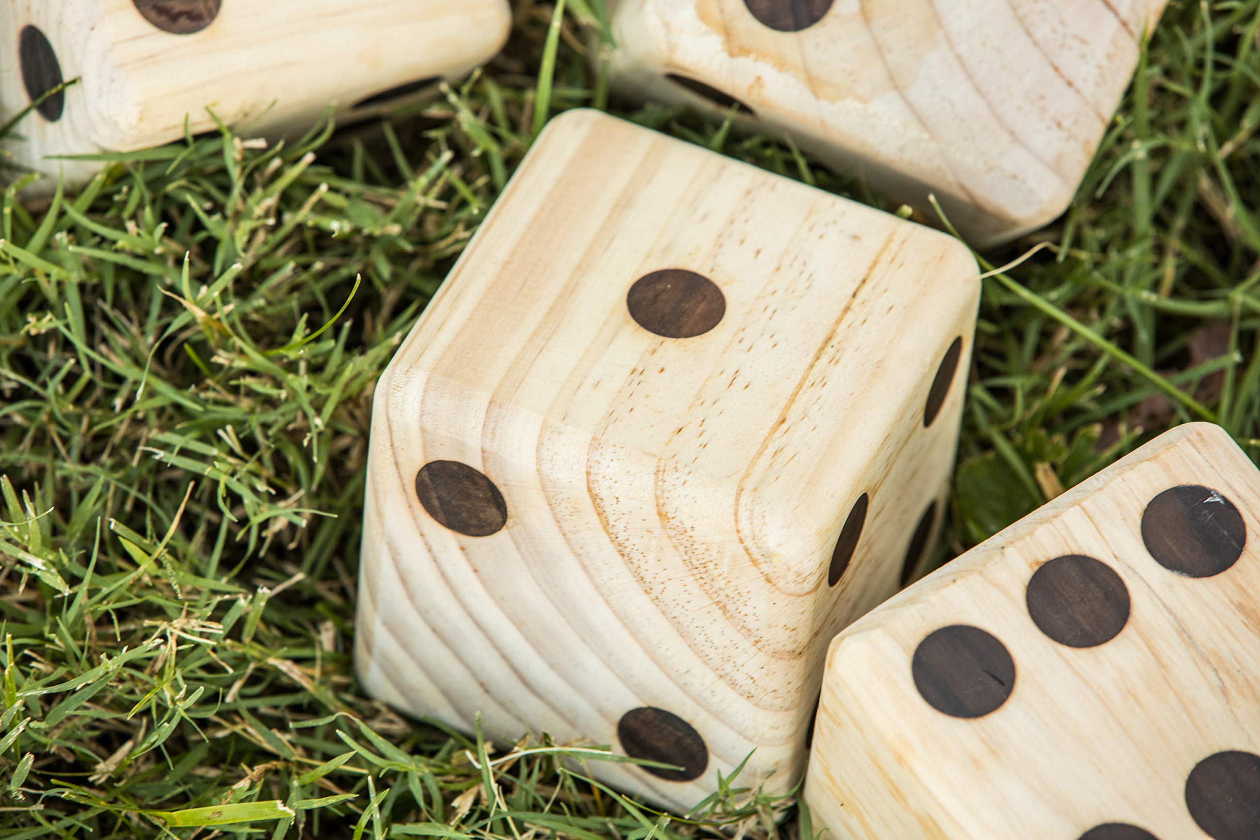 Giant Wooden TRIUMPH Lawn Dice - Includes 6 Large Lawn Dice, Dry-Erase Scorecards, Markers and Carry Bag