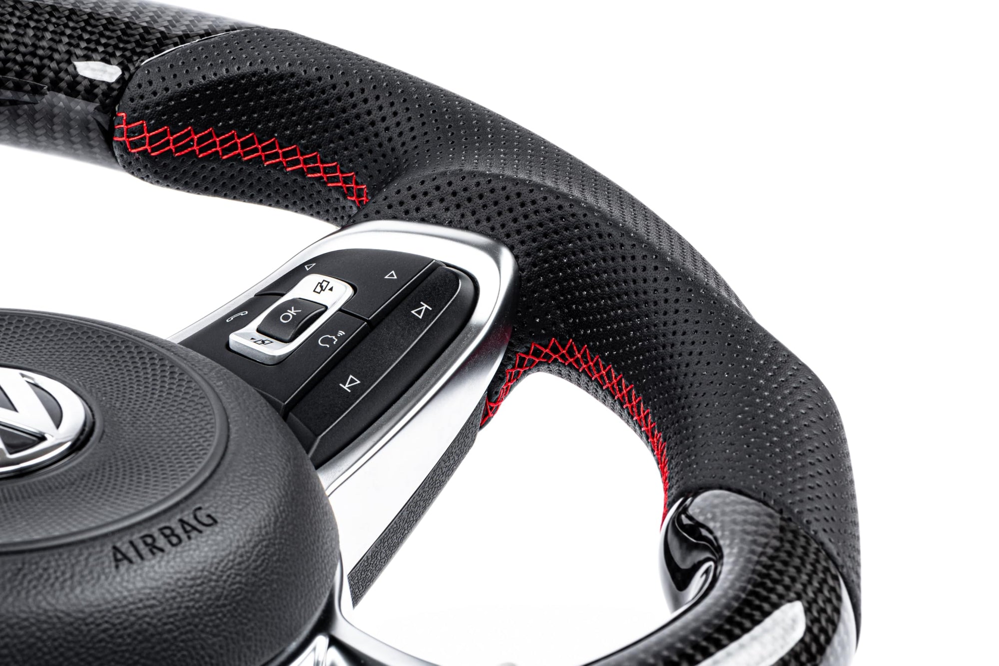 Steering Wheel APR MS100201 - Carbon Fiber/Leather - Red