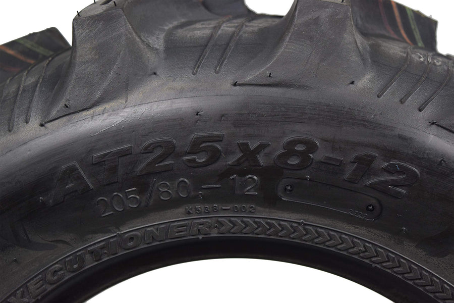 25x8-12 Kenda Executioner 6 PLY ATV K538 Single Tire w/ 25x8-12 TR-6 Inner Tube
