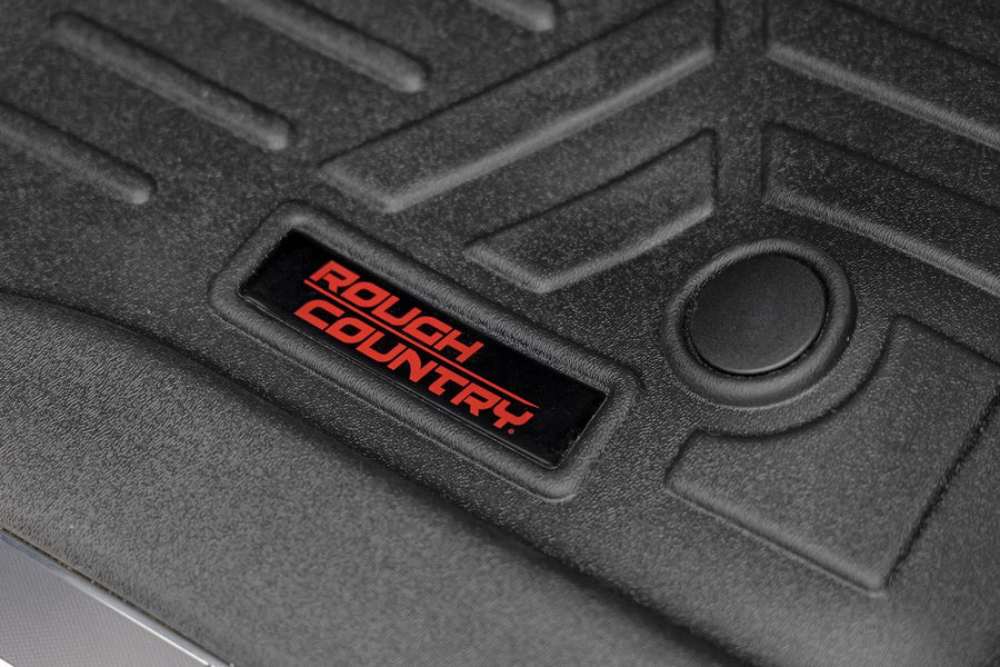 Rough Country Floor Mats All Weather for Ford Bronco 4-Door (2021-2025) - Non-Slip Waterproof Flexible Mat, Front & Rear Set