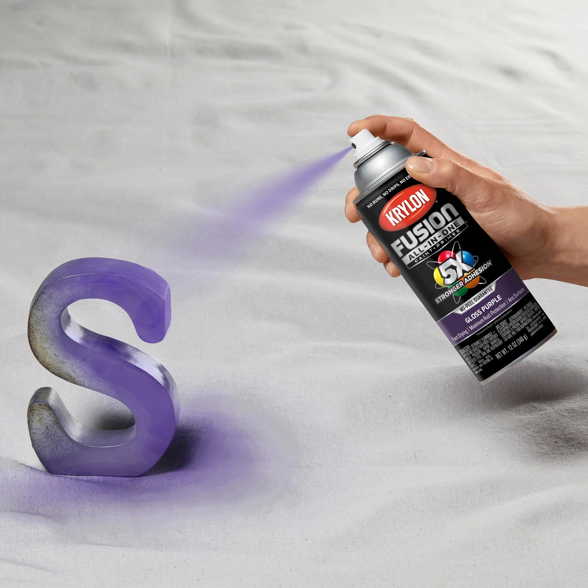 Fusion Krylon All-In-One Adhesive Spray Paint for Indoor/Outdoor Use, 12 oz, Purple