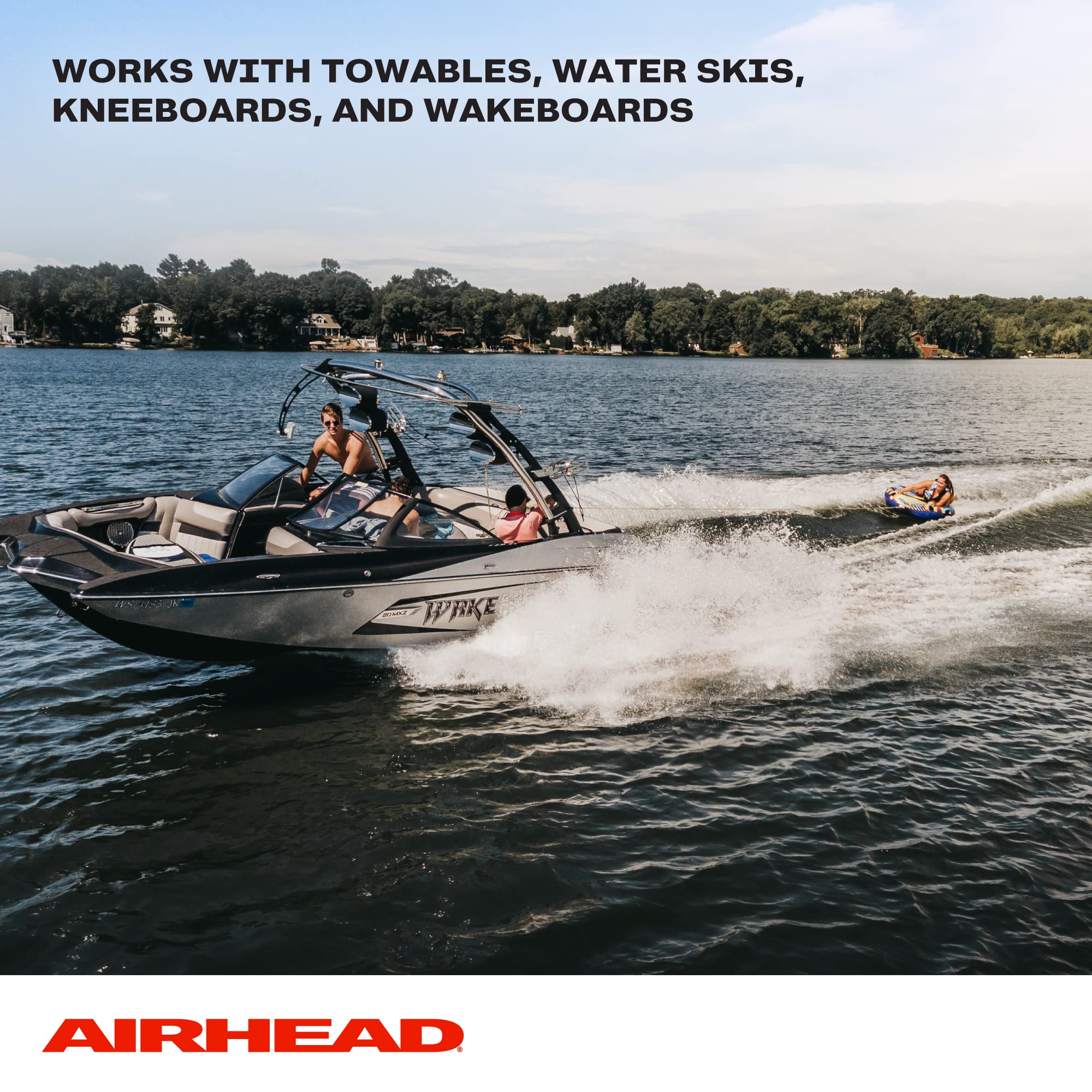 Tow Harness Airhead for 1 Rider Towable Tubes, Water Skis, Wakesurf Boards, Kneeboards and Wakeboards, 12-Feet