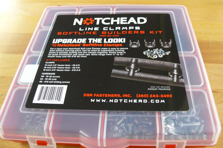 Soft Line Clamp Builder Kit NotcHead 3300 (kit has 12 x 1/2", 18 x 5/8", and 18 x 3/4" soft line clamps)