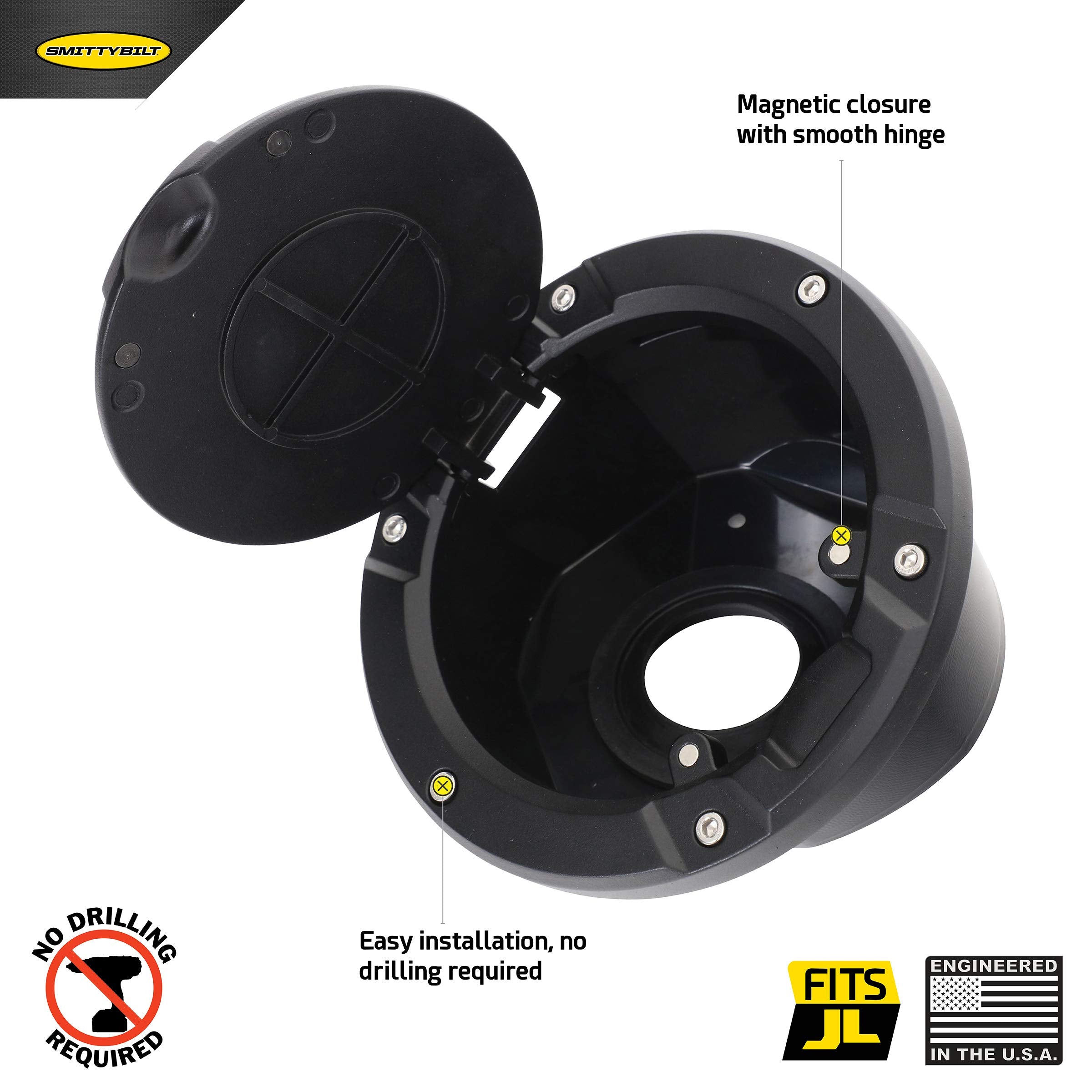 BILLET GAS COVER SmittyBilt BLACK - SB75008