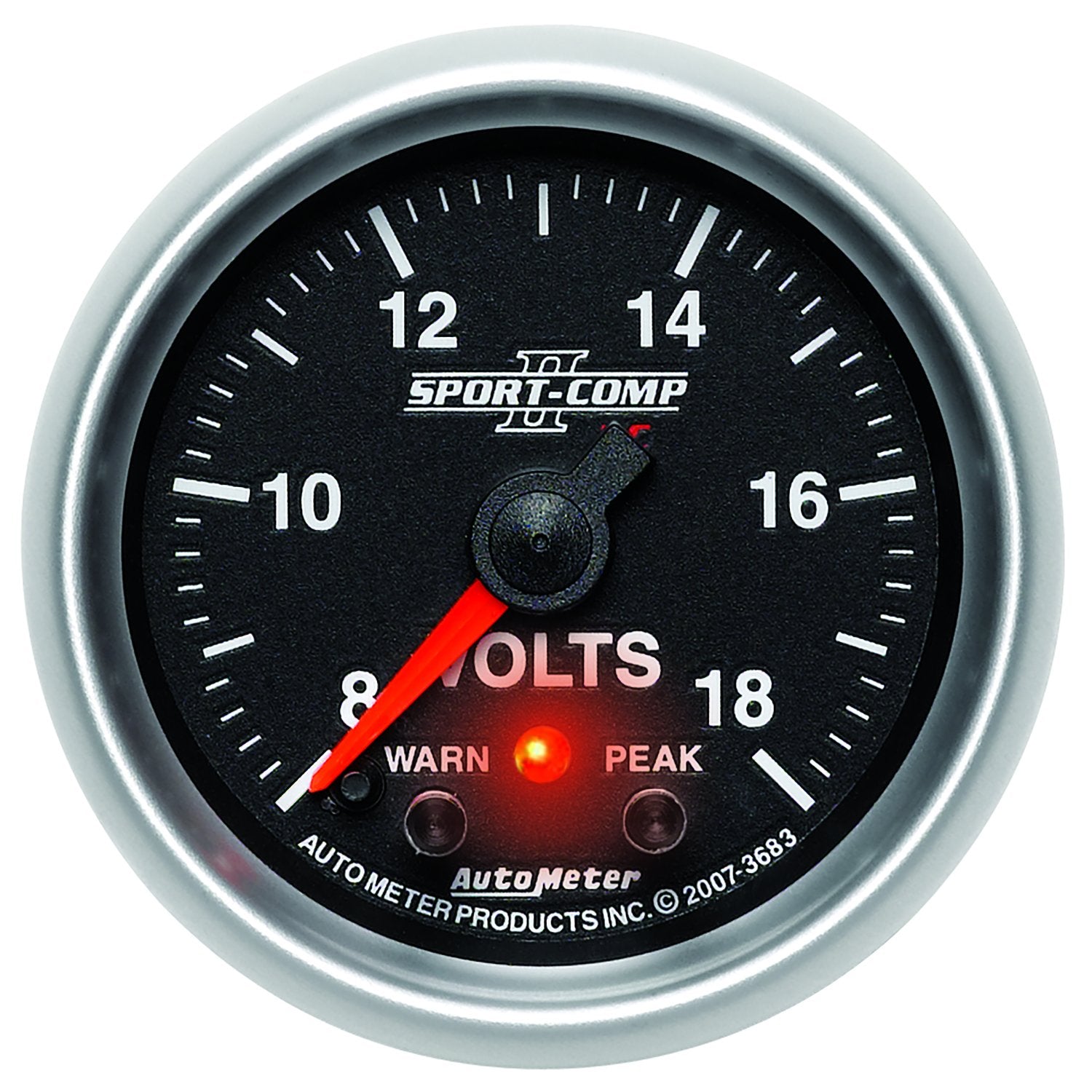 Auto Meter Sport-Comp II 2-1/16" 8-18V Full Sweep Electric Voltmeter Gauge 3683