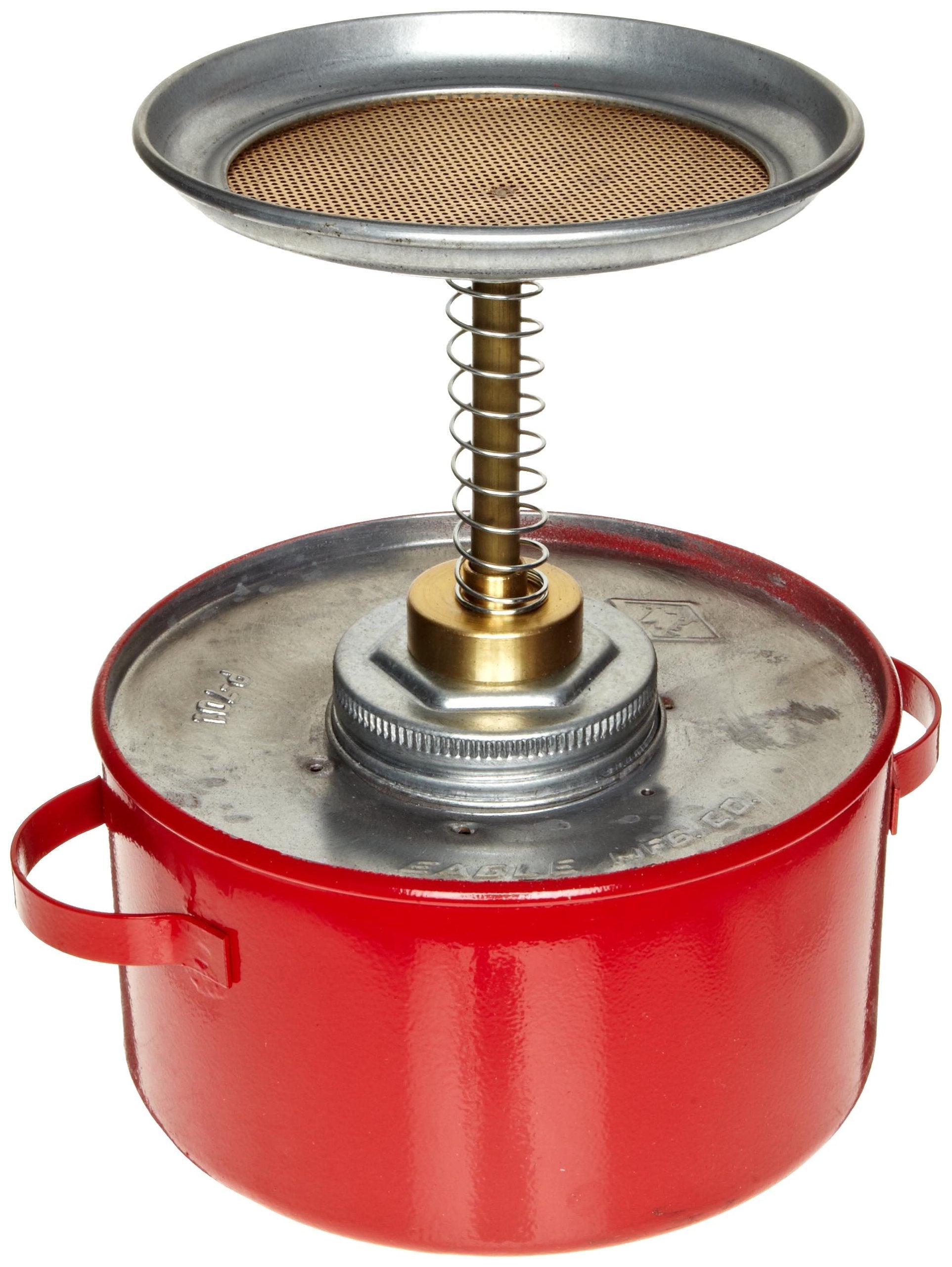P-701 Eagle Plunger Galvanized Steel Safety Can, 1 Quart Capacity, Red