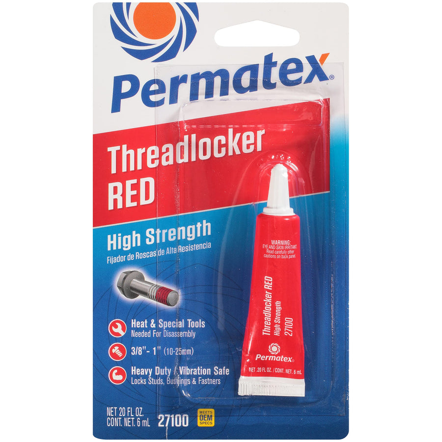 27100 Permatex High Strength Threadlocker Red, 6 ml